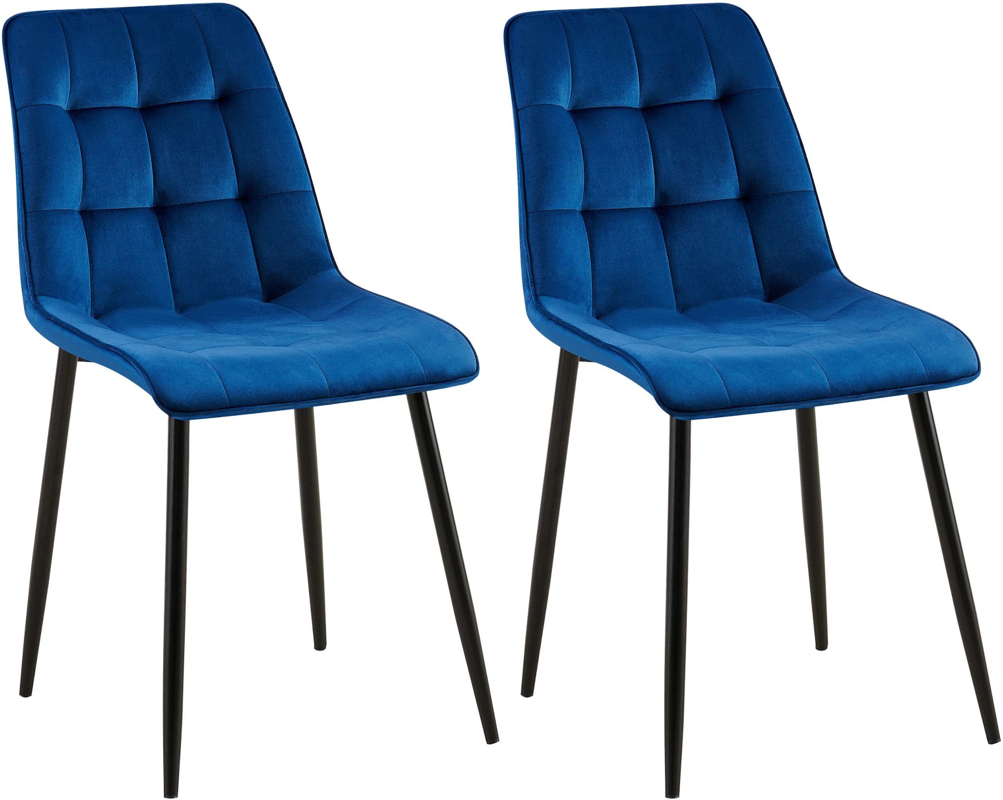 CLP 2er Set Esszimmerstuhl Gifford I Polsterstuhl mit Samtbezug I K&uuml;chenstuhl mit R&uuml;ckenlehne 