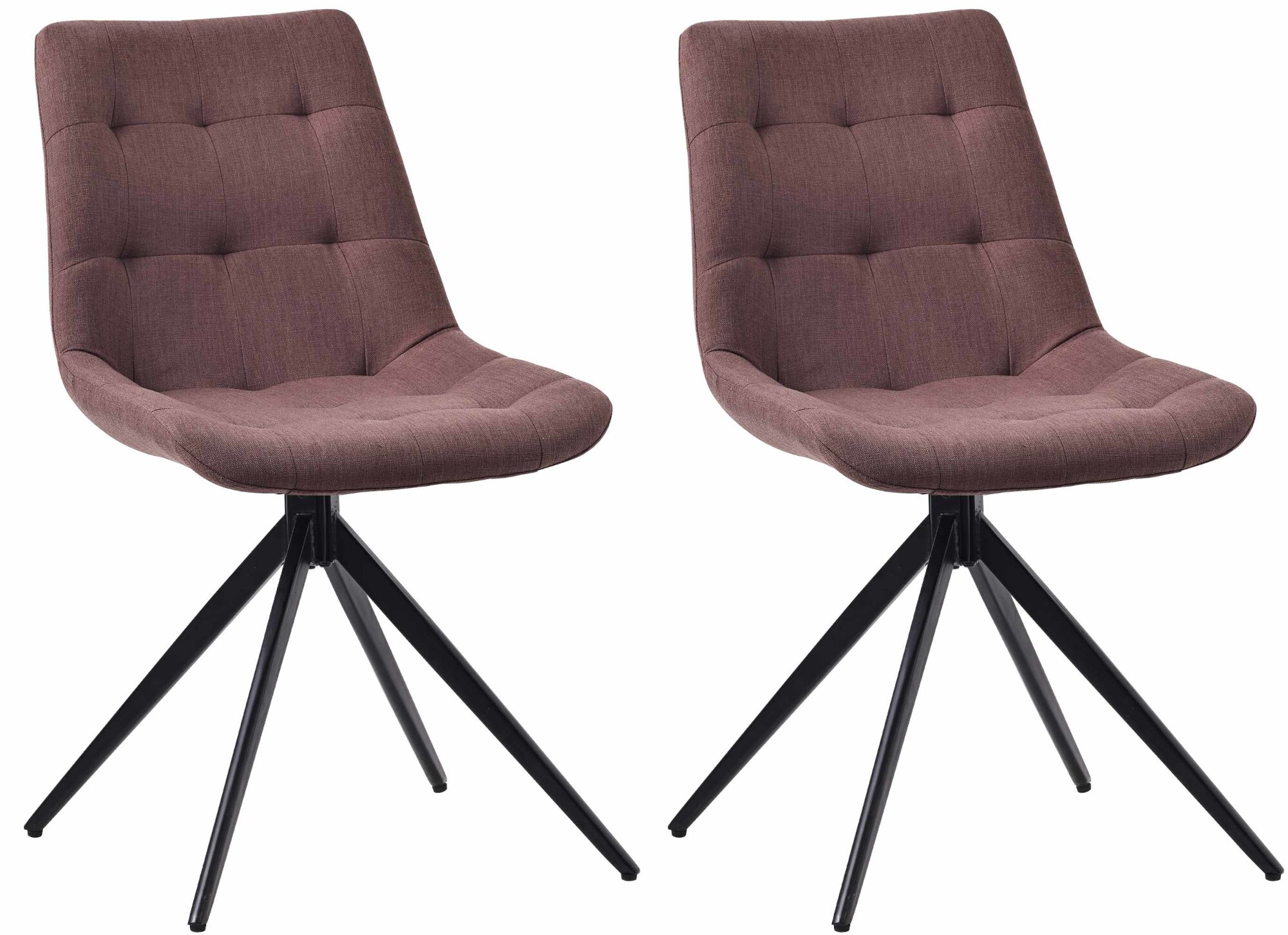 CLP 2er Set Esszimmerstuhl Merna I K&uuml;chenstuhl gepolstert und schwenkbar I Polsterstuhl mit R&uuml;ckenlehne 