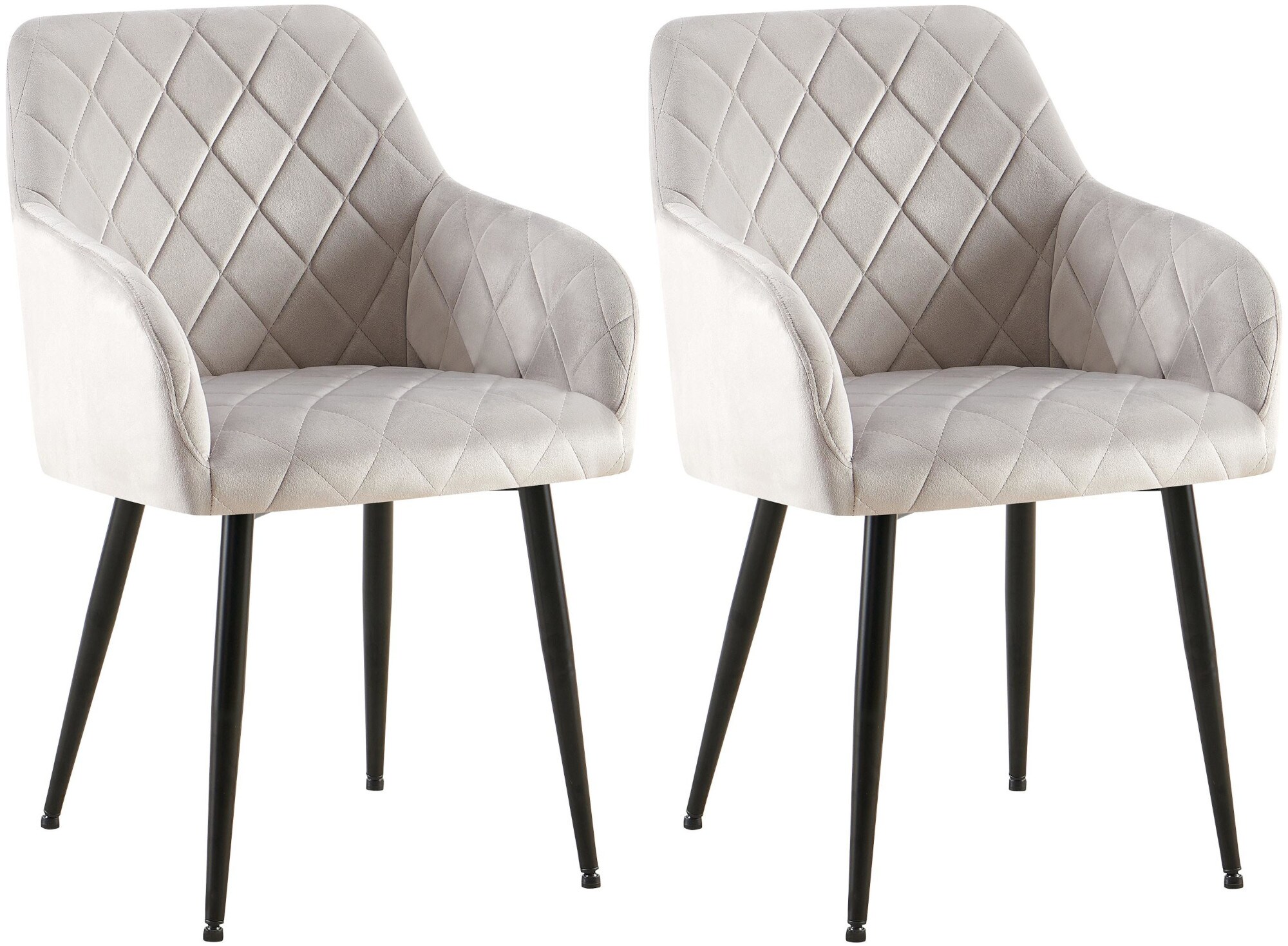 CLP 2er Set Esszimmerst&uuml;hle Monett I Polsterst&uuml;hle mit Samtbezug I K&uuml;chenst&uuml;hle mit stabilem Metallgestell 