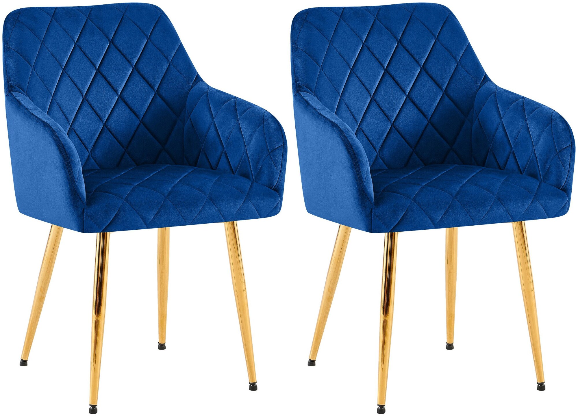 CLP 2er Set Esszimmerst&uuml;hle Monett I Polsterst&uuml;hle mit Samtbezug I K&uuml;chenst&uuml;hle mit stabilem Metallgestell 