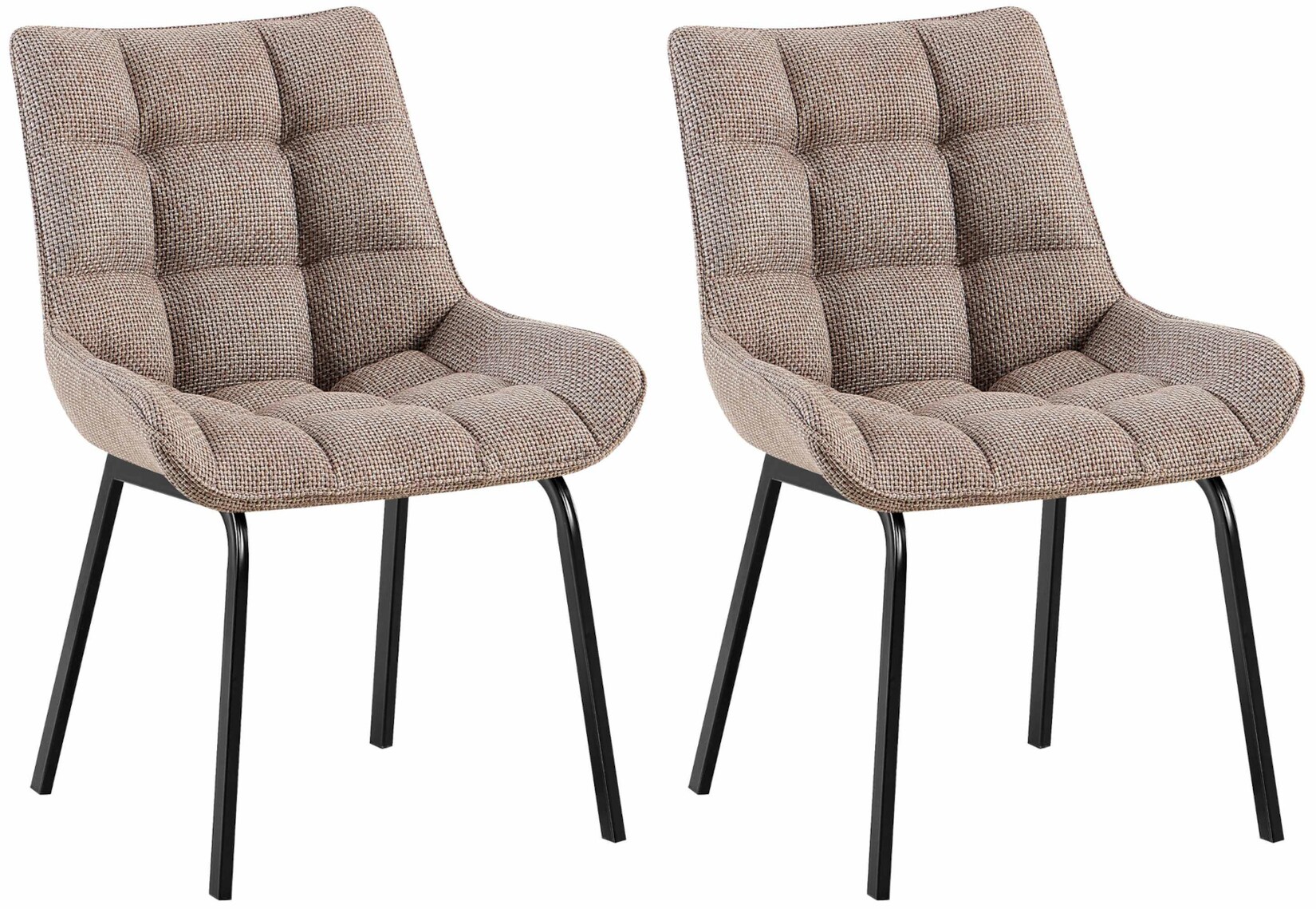 CLP 2er Set Stuhl Saranda Stoff schwarz Farbe: terrabraun, Material: Stoff