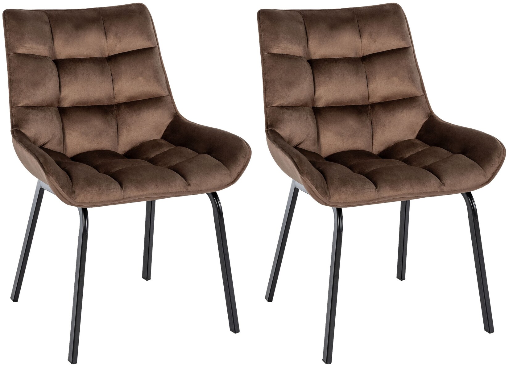 CLP 2er Set Stuhl Saranda Samt - Farbe: braun, Material: Samt