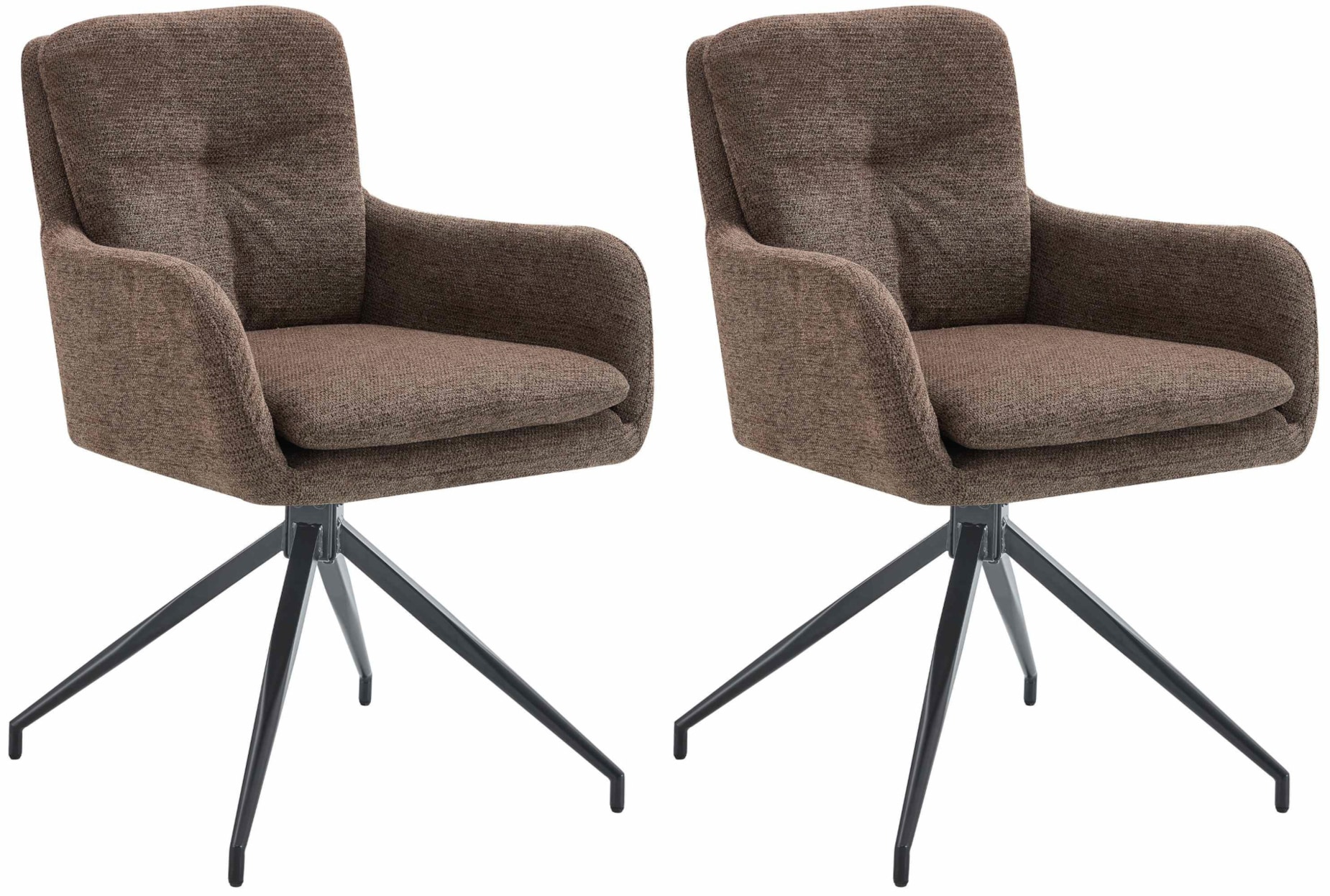 CLP Esszimmerst&uuml;hle 2er Set drehbar Pickett Stoff, 180&deg; schwenkbare Sessel mit Armlehnen und R&uuml;ckenlehnen, belastbar bis 150 kg 