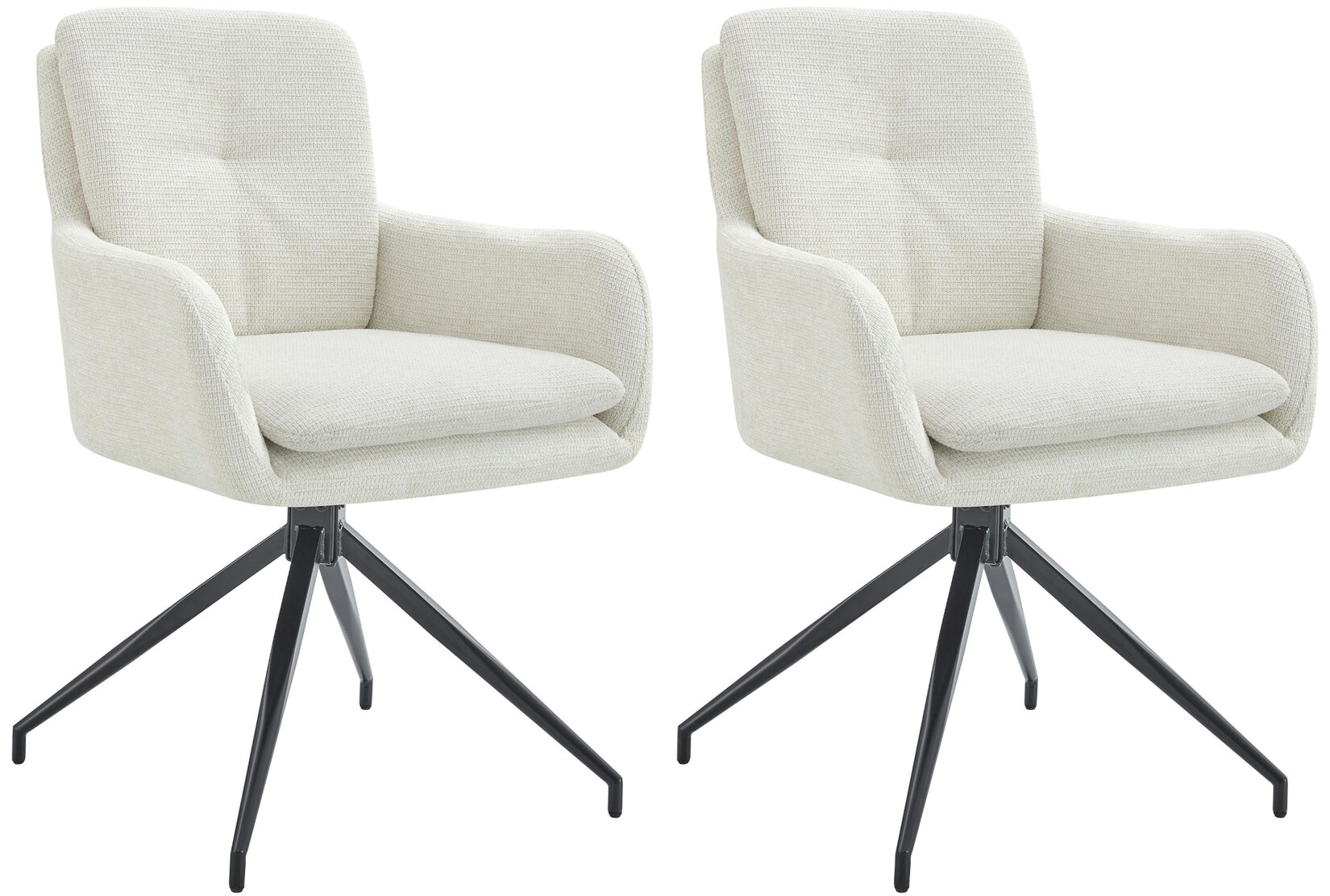 CLP 2er Set Esszimmerstuhl Pickett Stoff Farbe: creme