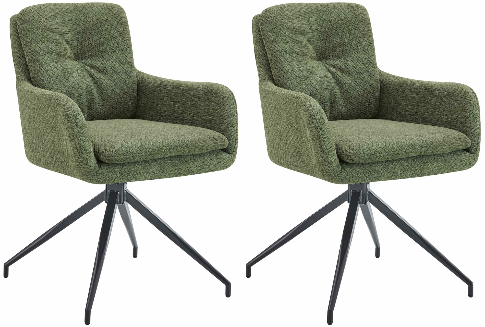 CLP Esszimmerst&uuml;hle 2er Set drehbar Pickett Stoff, 180&deg; schwenkbare Sessel mit Armlehnen und R&uuml;ckenlehnen, belastbar bis 150 kg 