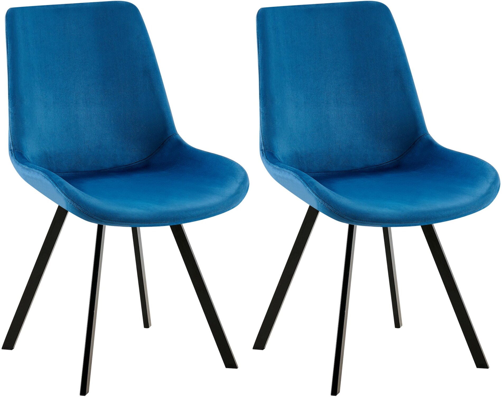 CLP 2er Set Esszimmerstuhl Lewes mit Samtbezug I 360 Grad drehbarer Polsterstuhl I K&uuml;chenstuhl mit R&uuml;ckenlehne 