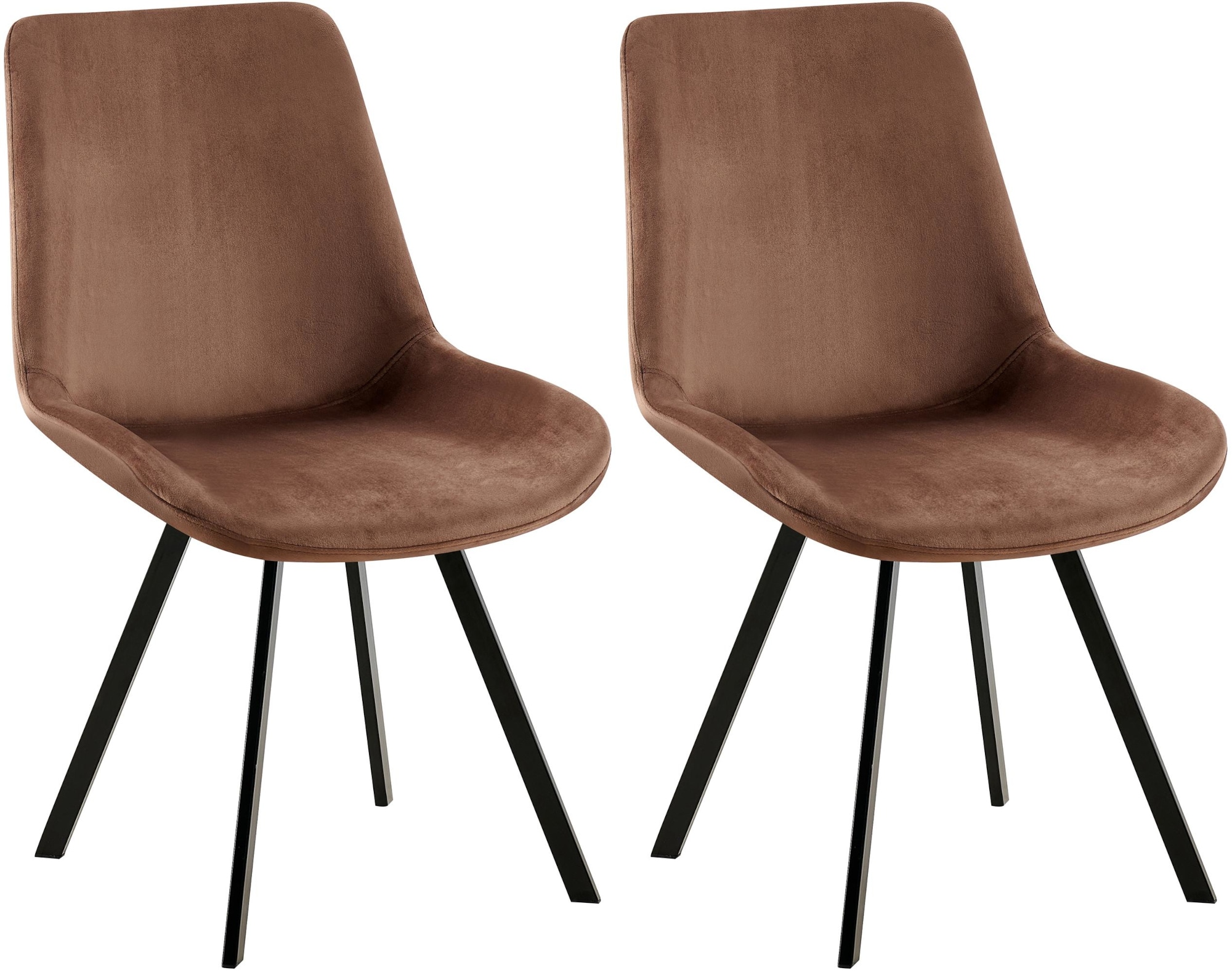 CLP 2er Set Esszimmerstuhl Lewes mit Samtbezug I 360 Grad drehbarer Polsterstuhl I K&uuml;chenstuhl mit R&uuml;ckenlehne 