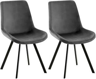 CLP 2er Set Esszimmerstuhl Lewes mit Samtbezug I 360 Grad drehbarer Polsterstuhl I Küchenstuhl mit Rückenlehne 