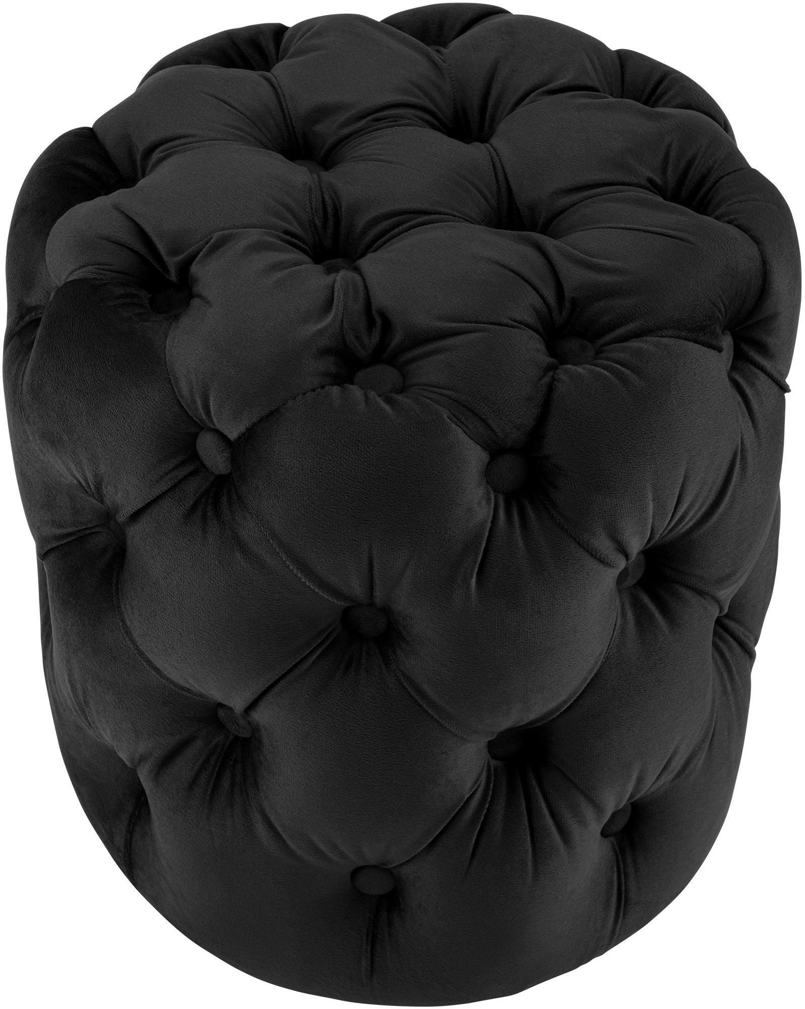 CLP Sitzhocker Samt rund Drancy, gepolstert mit Zierkn&ouml;pfen, Chesterfield-Optik, Polsterhocker f&uuml;r Wohnzimmer & Schlafzimmer 