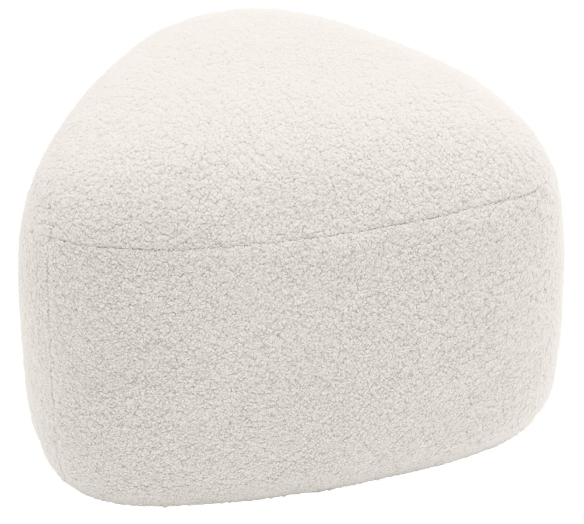 CLP Sitzhocker oval Alfrisa, Polsterhocker mit Teddystoff, Fu&szlig;hocker gepolstert f&uuml;r Wohnzimmer und Schlafzimmer, Holzgestell stabil 