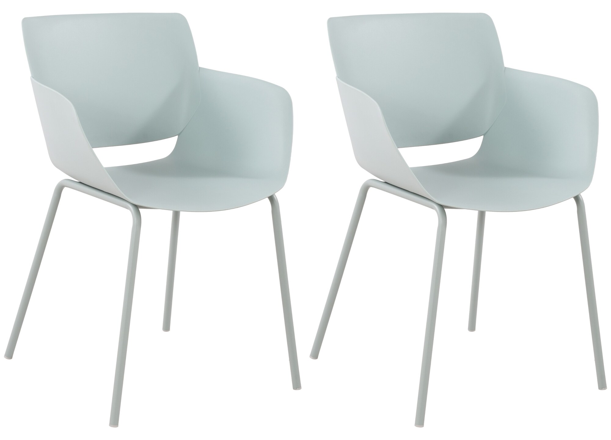 CLP 2er Set Gartenstuhl Alpena I wetterfest und UV-best&auml;ndig I Metallgestell I Sessel f&uuml;r drau&szlig;en I Esszimmerstuhl 