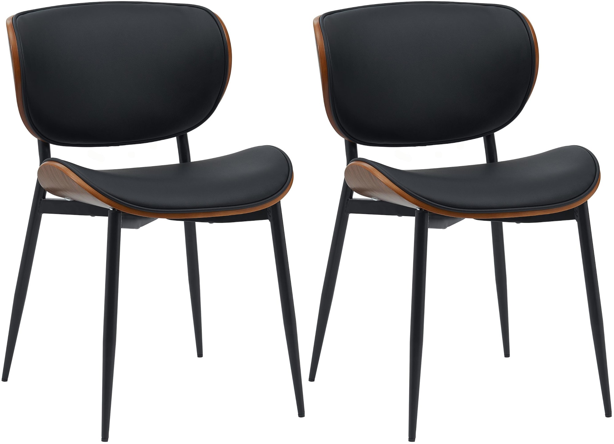 CLP 2er Set Esszimmerstuhl Enid mit R&uuml;ckenlehne und Polsterung I Sessel mit Kunstleder- oder Stoffbezug I mit Holz 