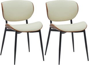 CLP 2er Set Esszimmerstuhl Enid mit Rückenlehne und Polsterung I Sessel mit Kunstleder- oder Stoffbezug I mit Holz 