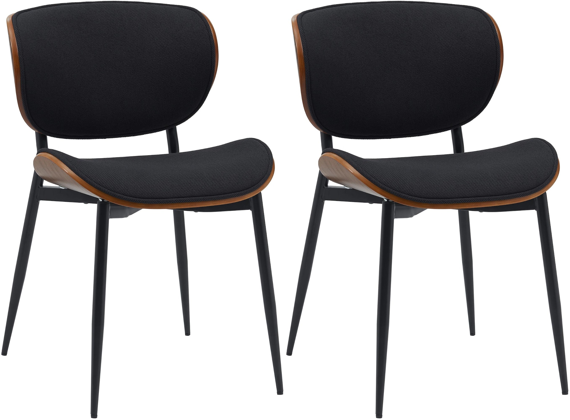 CLP 2er Set Esszimmerstuhl Enid mit R&uuml;ckenlehne und Polsterung I Sessel mit Kunstleder- oder Stoffbezug I mit Holz 