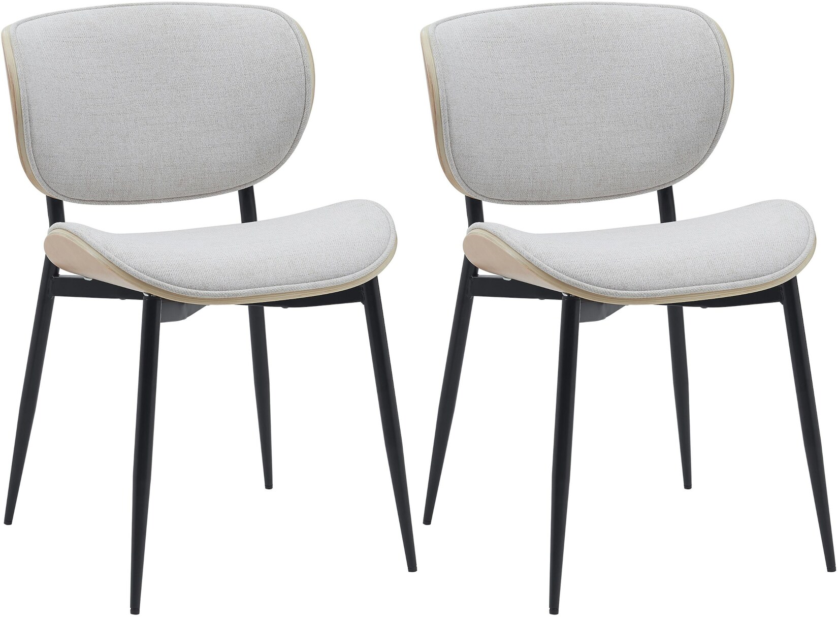CLP 2er Set Esszimmerstuhl Enid Stoff Farbe: natur/creme, Material: Stoff