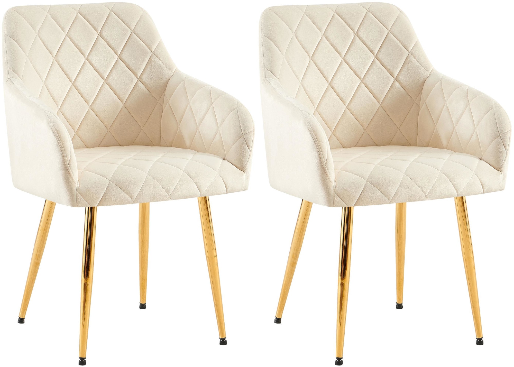 CLP 2er Set Esszimmerst&uuml;hle Monett I Polsterst&uuml;hle mit Samtbezug I K&uuml;chenst&uuml;hle mit stabilem Metallgestell 