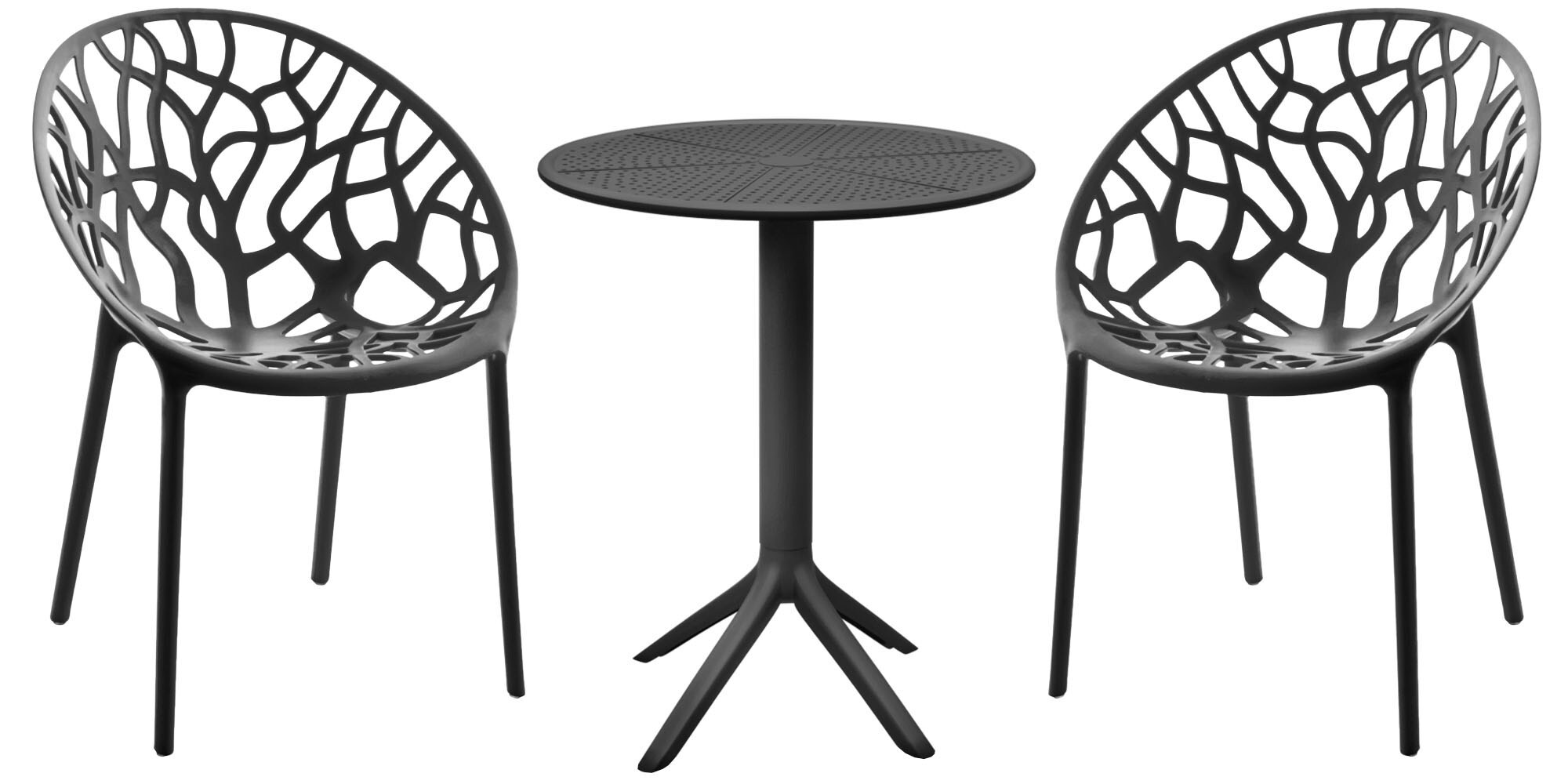 CLP Sitzgruppe Set, moderner Stil, hochwertiges Gestell schwarz, ideal f&uuml;r Esszimmer, Wohnk&uuml;che, Serie Hoscana 