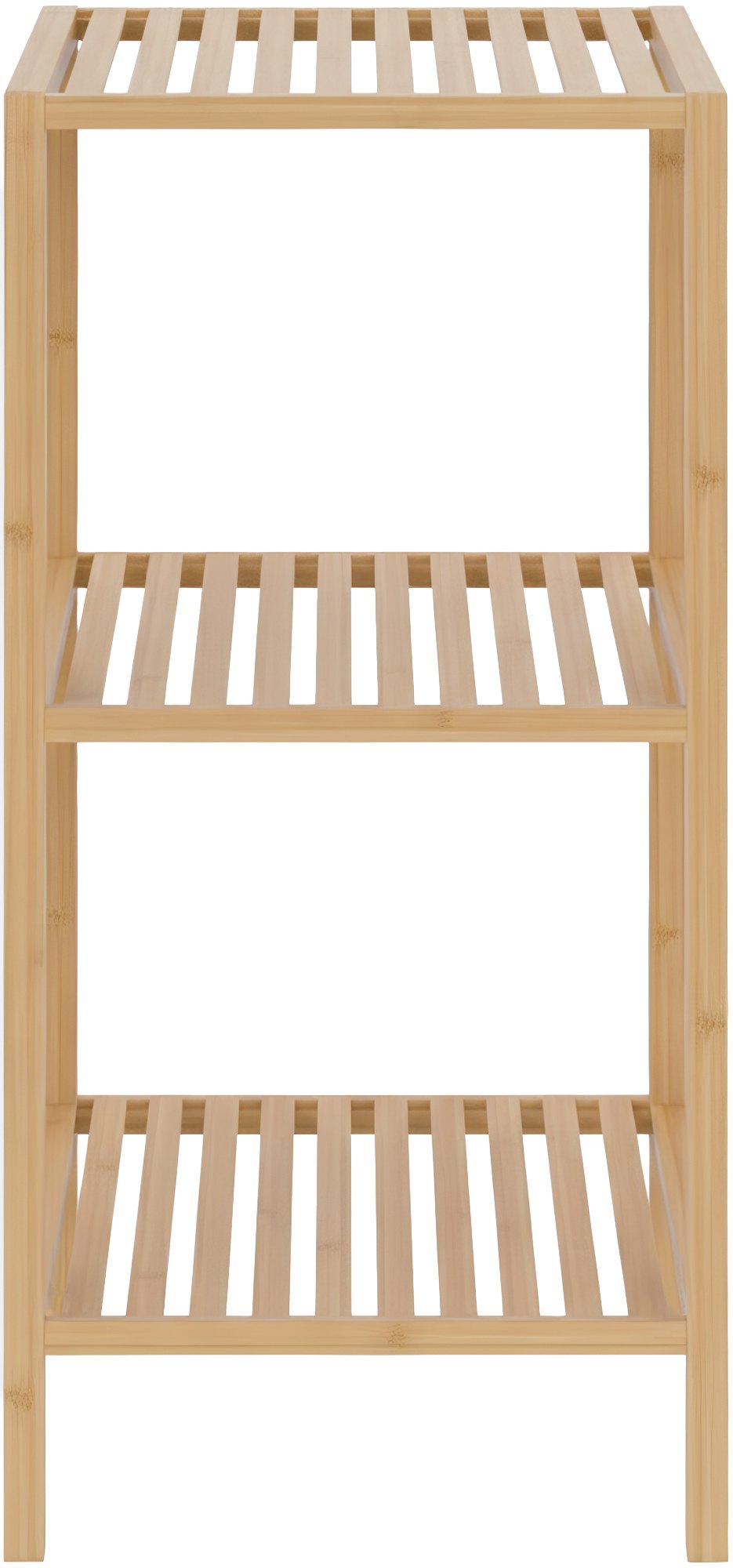 CLP Badregal stehend Bambus Zinnien, Holzregal Badezimmer schmal, Küchenregal stabil und belastbar, Tragfähigkeit 10 kg pro Regalboden
