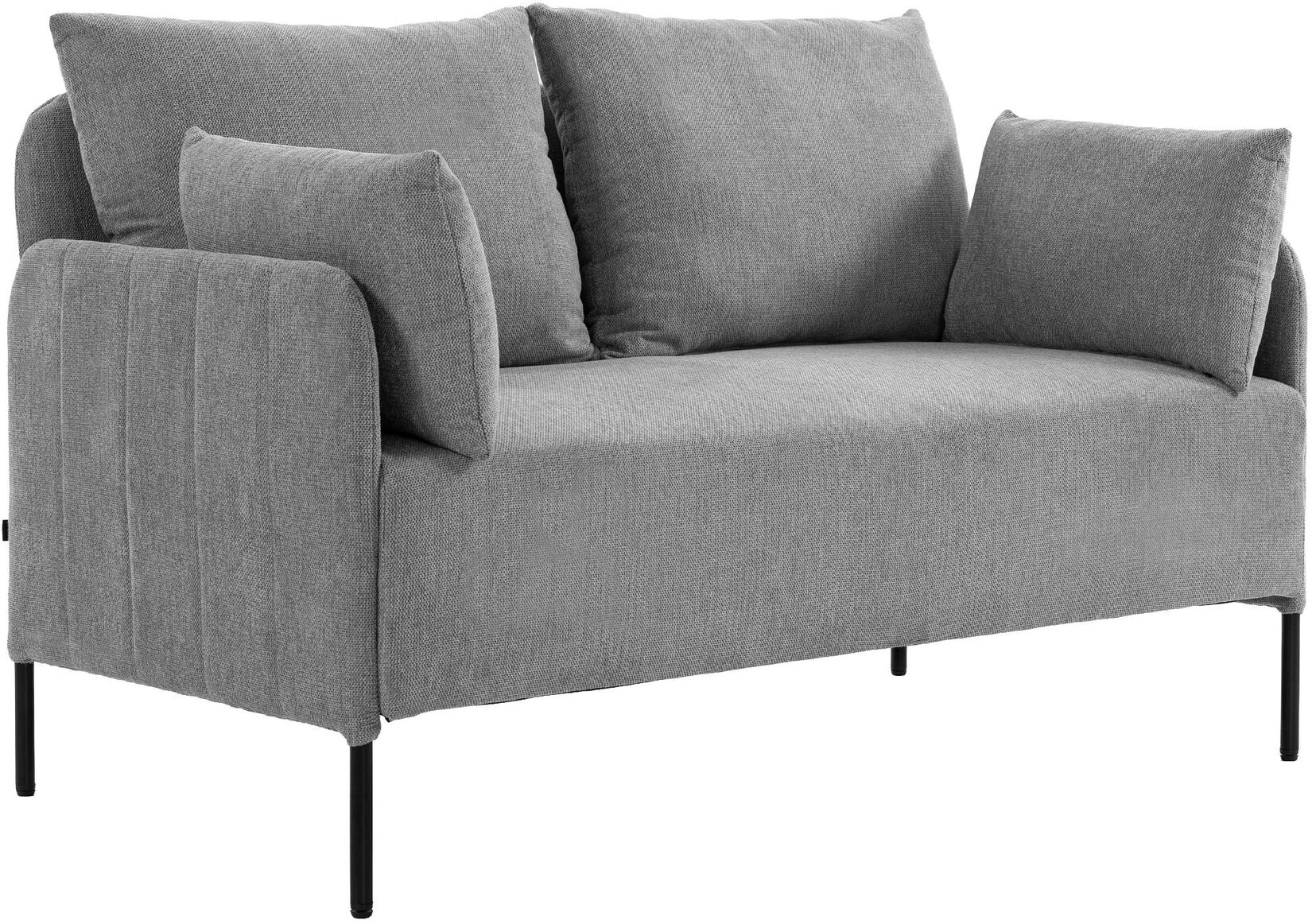 CLP Couch 2-Sitzer bequem Ziden, Sofa gepolstert mit Kissen, Polstermöbel bequem bis 300 kg belastbar