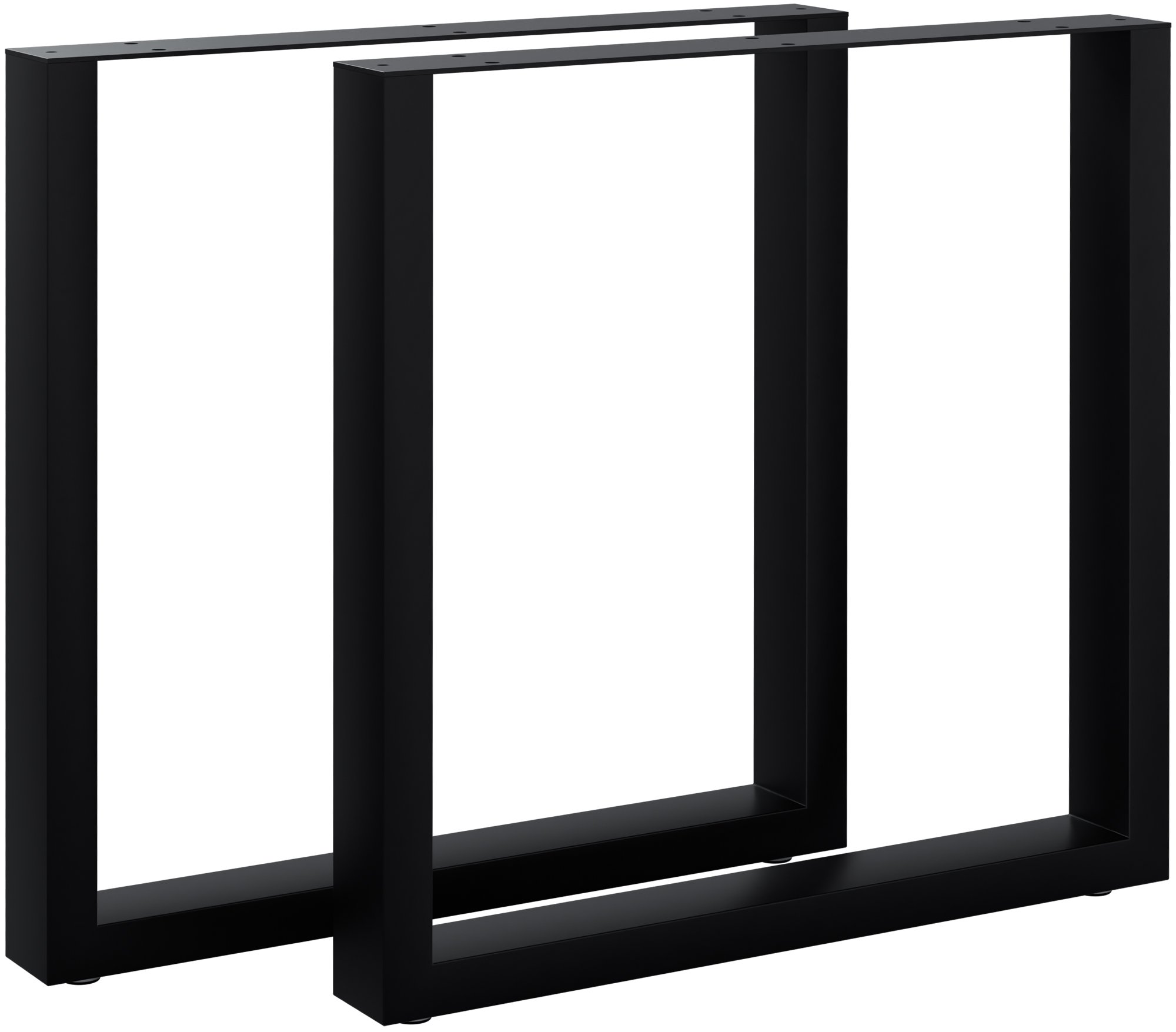 CLP Tischbeine Metall schwarz 2er Set Ilkan, Tischkufen Set f&uuml;r DIY-Esstisch, Tischgestell pulverbeschichtet bis 400 kg belastbar 