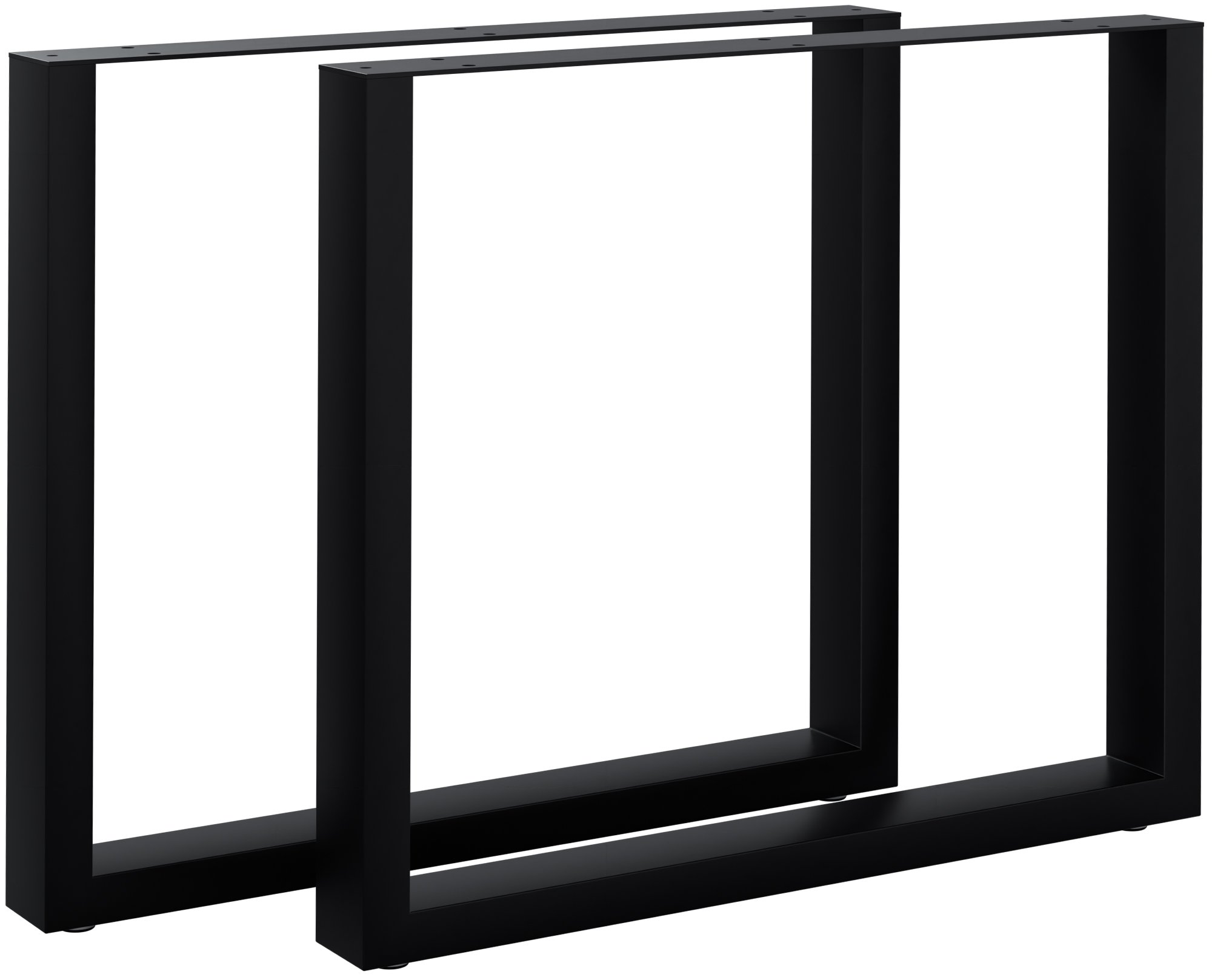 CLP Tischbeine Metall schwarz 2er Set Ilkan, Tischkufen Set f&uuml;r DIY-Esstisch, Tischgestell pulverbeschichtet bis 400 kg belastbar 