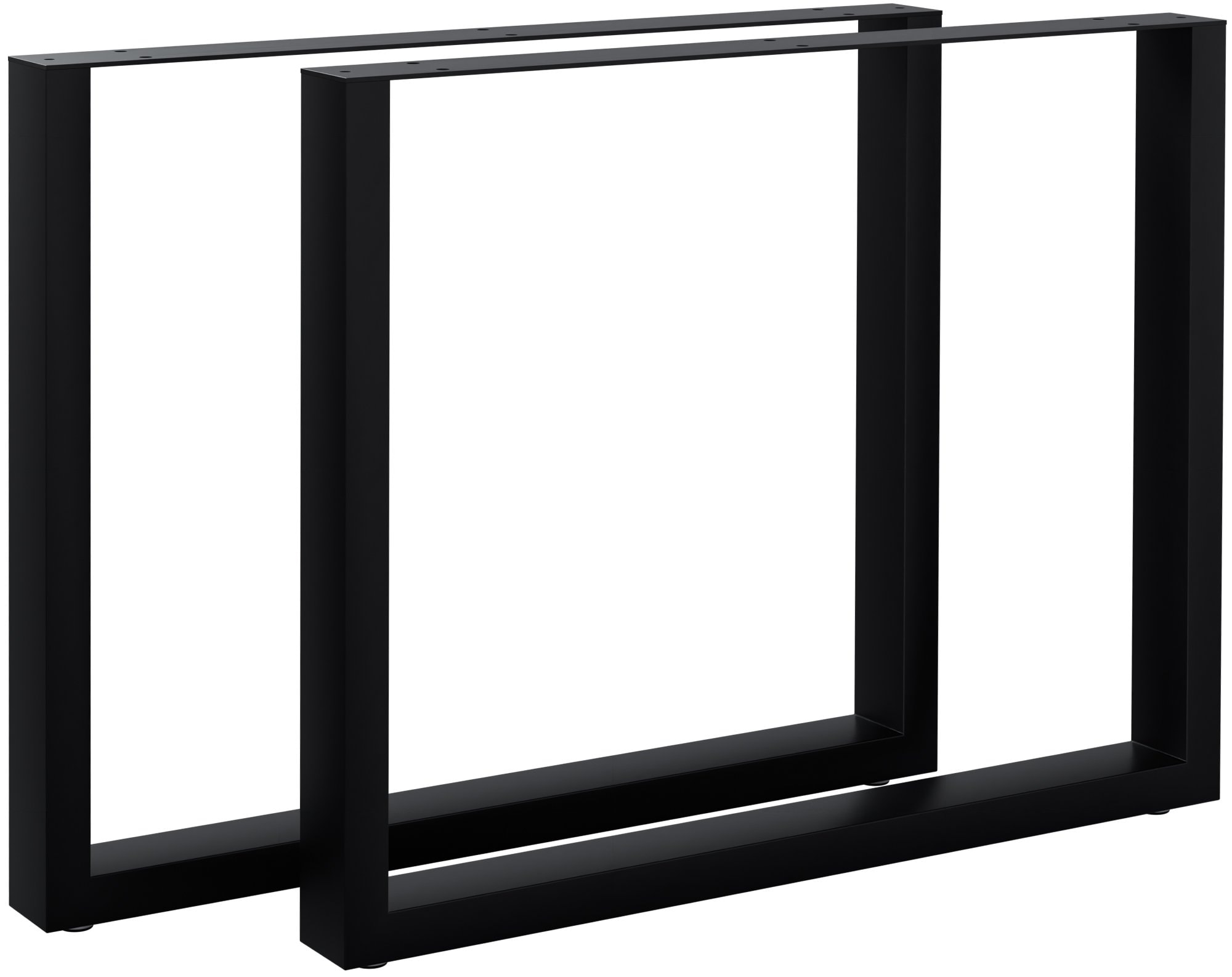 CLP Tischbeine Metall schwarz 2er Set Ilkan, Tischkufen Set f&uuml;r DIY-Esstisch, Tischgestell pulverbeschichtet bis 400 kg belastbar 