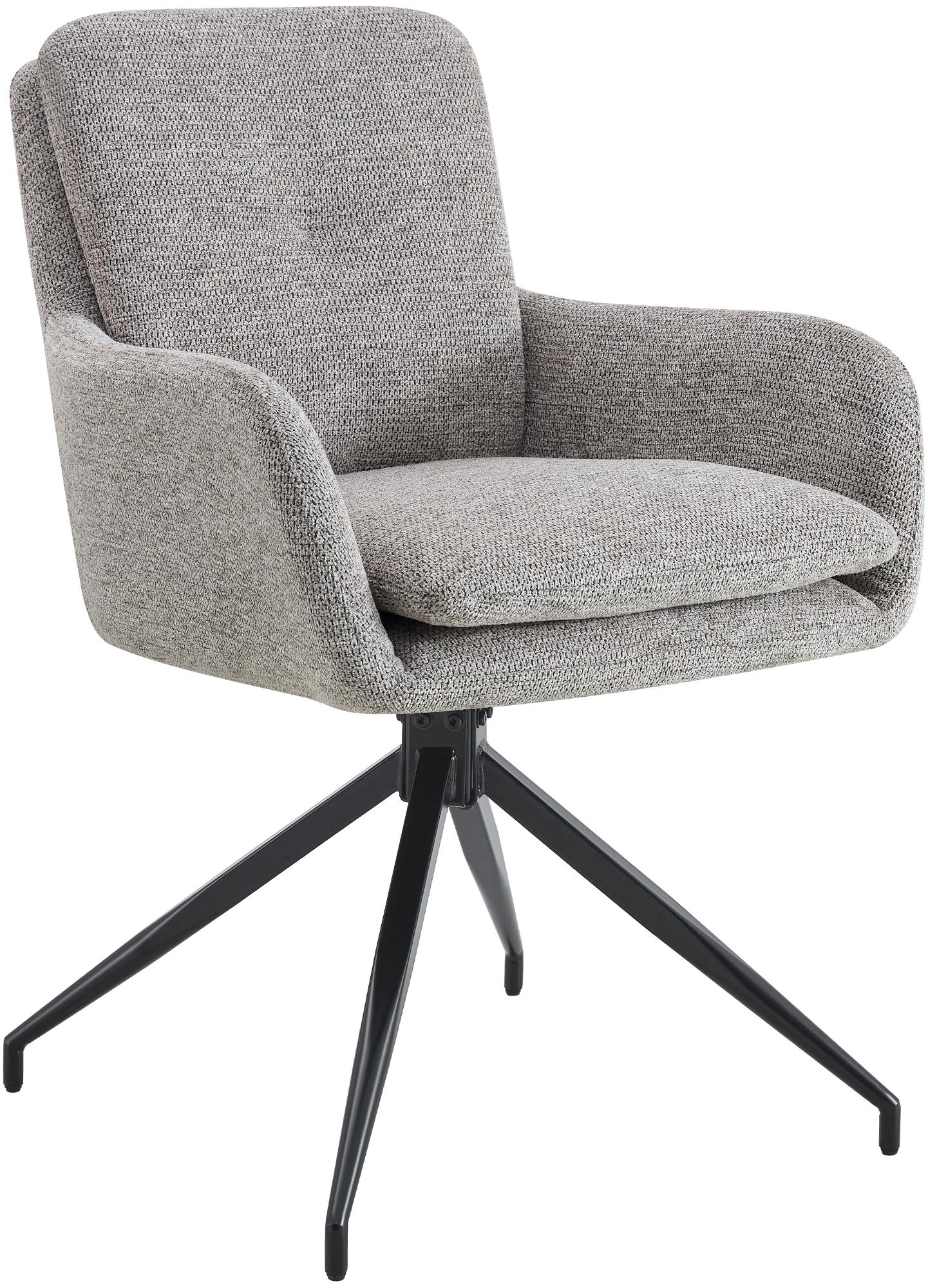 CLP Esszimmerstuhl drehbar Pickett Stoff, 180&deg; schwenkbarer Sessel mit Armlehne und R&uuml;ckenlehne, belastbar bis 150 kg 