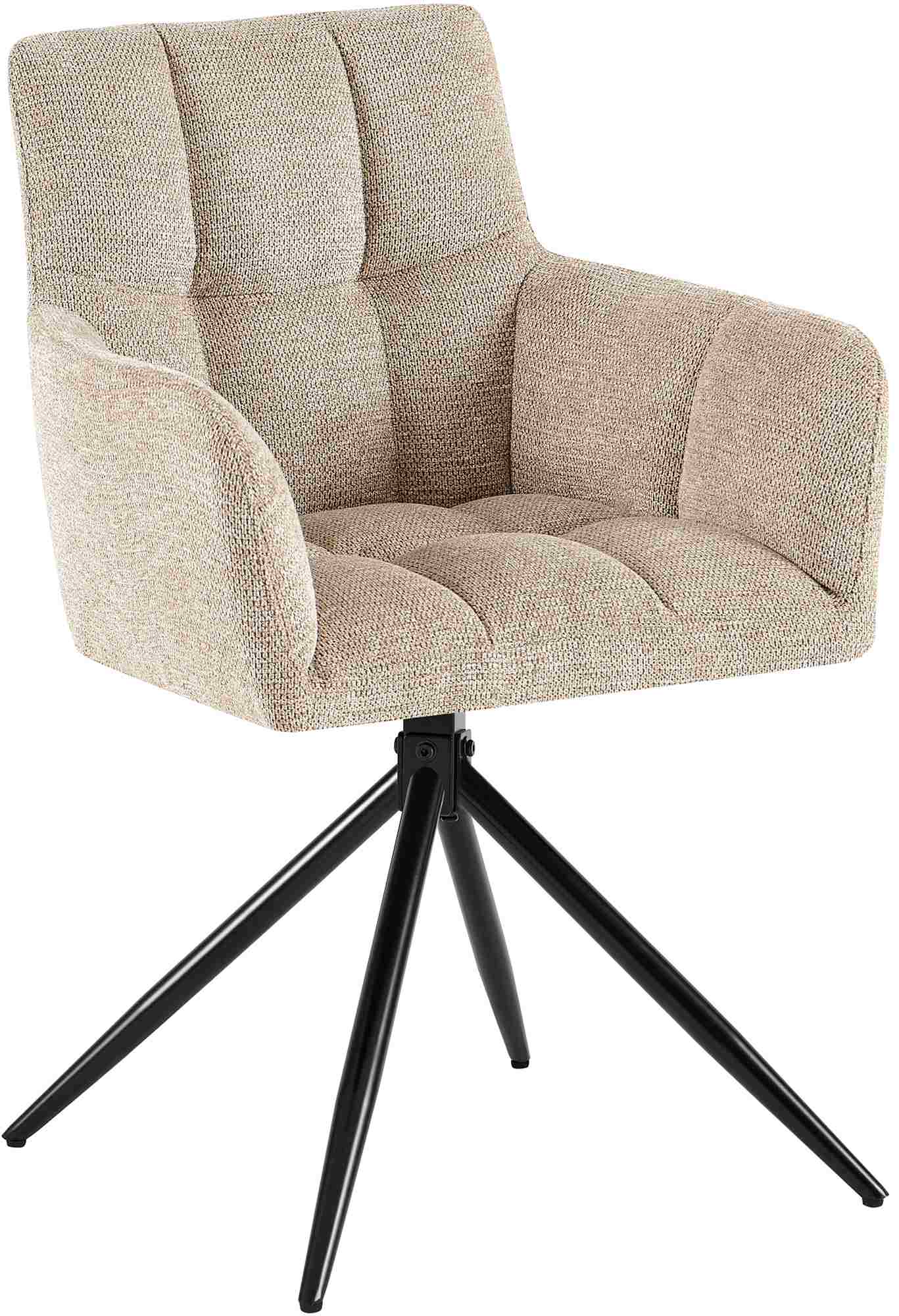 CLP Esszimmerstuhl Jonah, schwenkbarer Polsterstuhl mit Armlehne, 180&deg; Auto-R&uuml;ckstellmechanismus, Stoffbezug pflegeleicht, Stuhl f&uuml;r K&uuml;che 