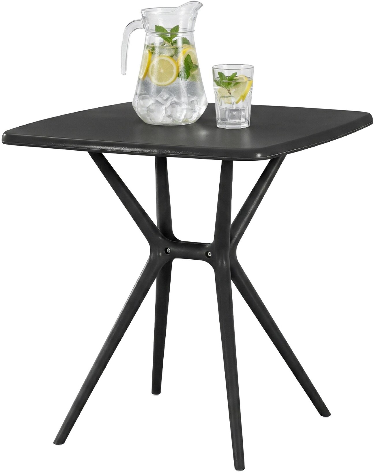 CLP Gartentisch wetterfest stabil Becky, Bistrotisch eckig 72x72 cm, Balkontisch Polypropylen UV-beständig winterfest, Innen- und …