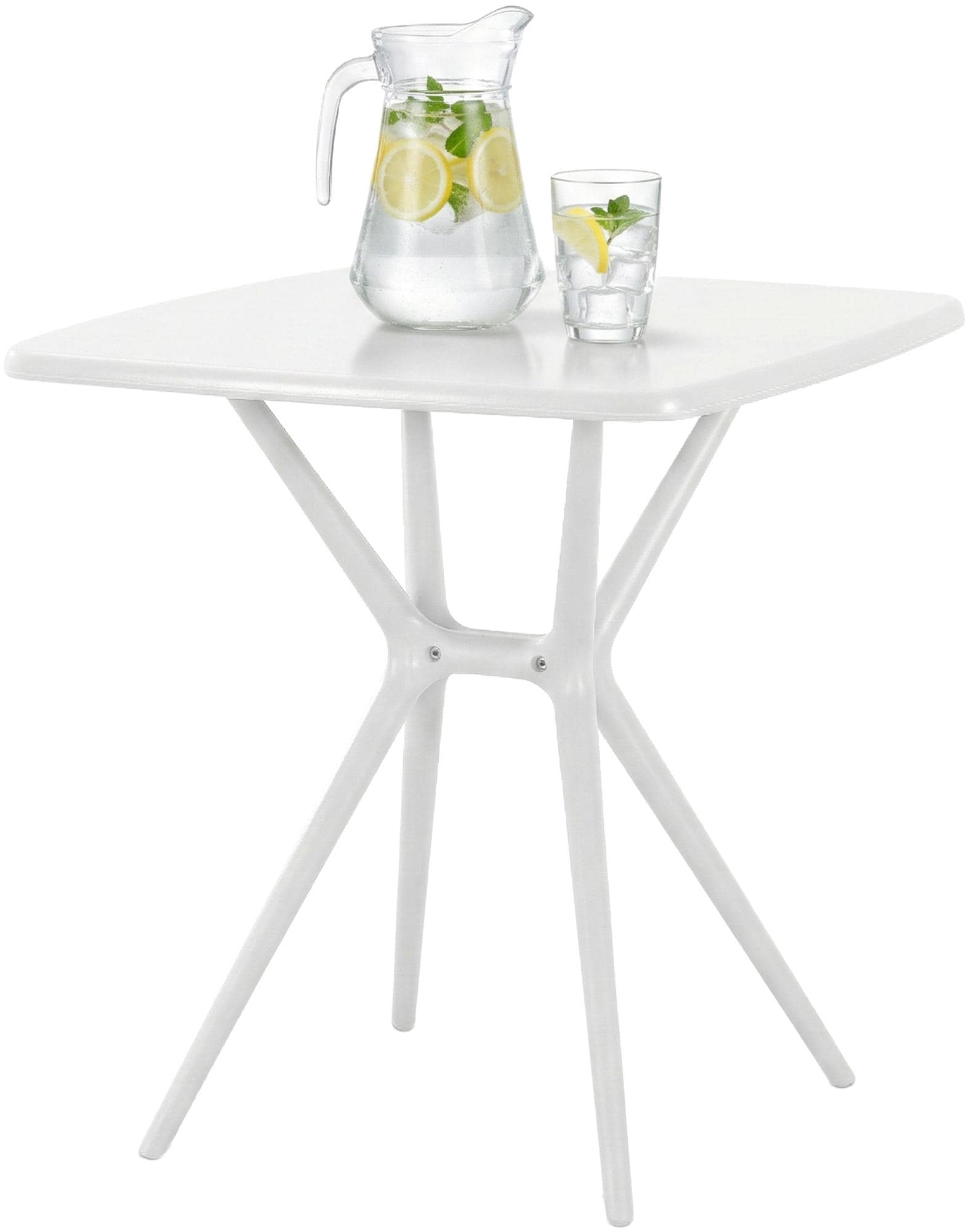 CLP Gartentisch wetterfest stabil Becky, Bistrotisch eckig 72x72 cm, Balkontisch Polypropylen UV-best&auml;ndig winterfest, Innen- und Au&szlig;enbereich 