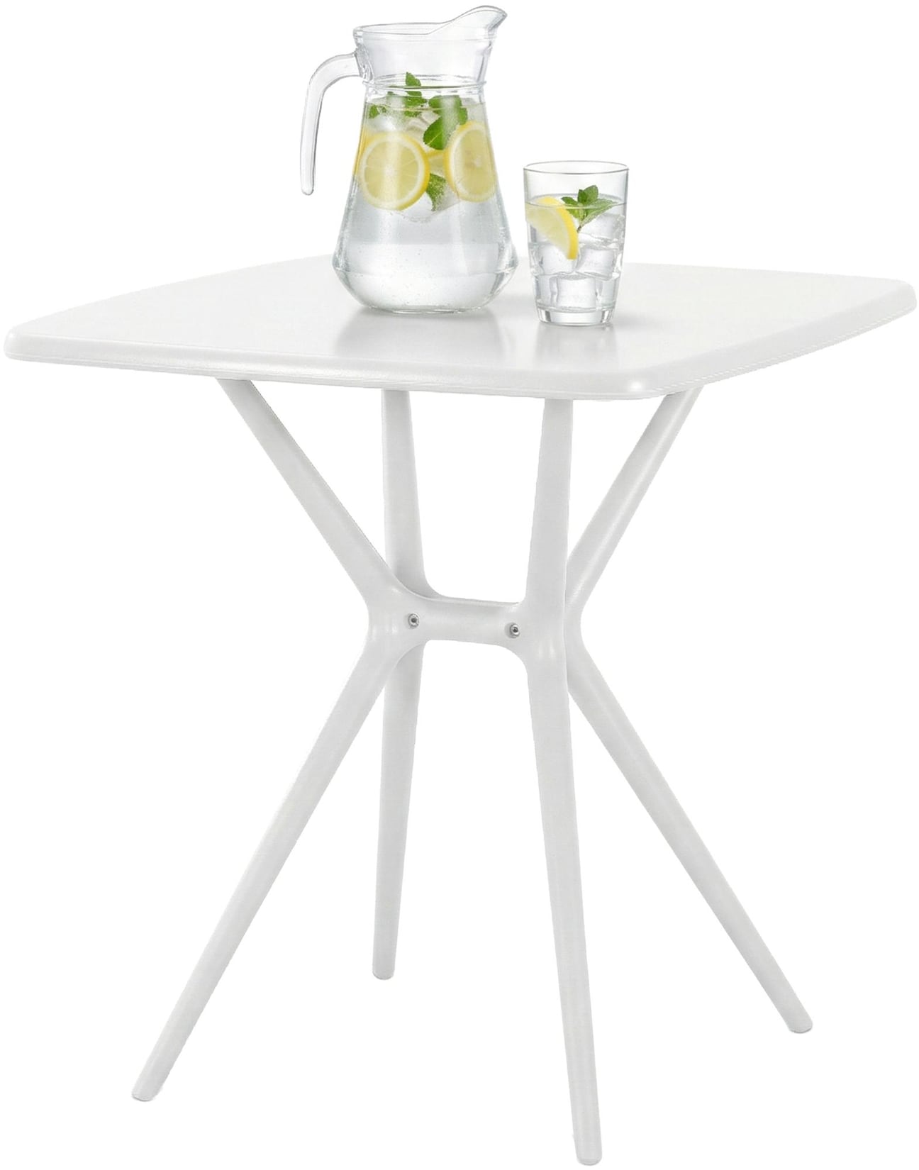 CLP Gartentisch wetterfest stabil Becky, Bistrotisch eckig 72x72 cm, Balkontisch Polypropylen UV-beständig winterfest, Innen- und …