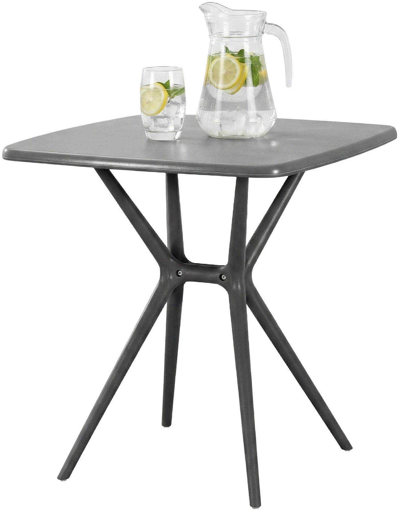 CLP Gartentisch wetterfest stabil Becky, Bistrotisch eckig 72x72 cm, Balkontisch Polypropylen UV-beständig winterfest, Innen- und …