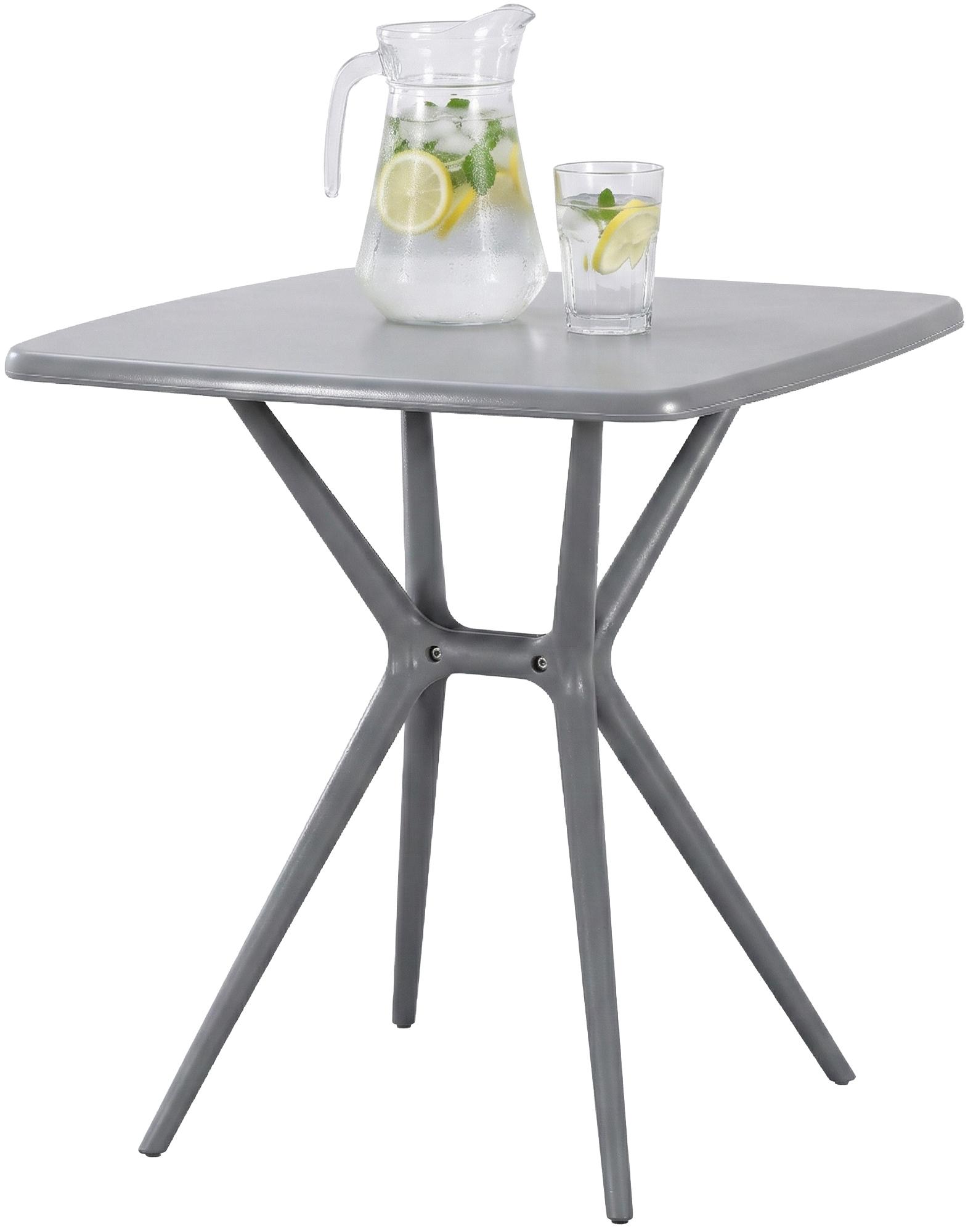CLP Gartentisch wetterfest stabil Becky, Bistrotisch eckig 72x72 cm, Balkontisch Polypropylen UV-best&auml;ndig winterfest, Innen- und Au&szlig;enbereich 
