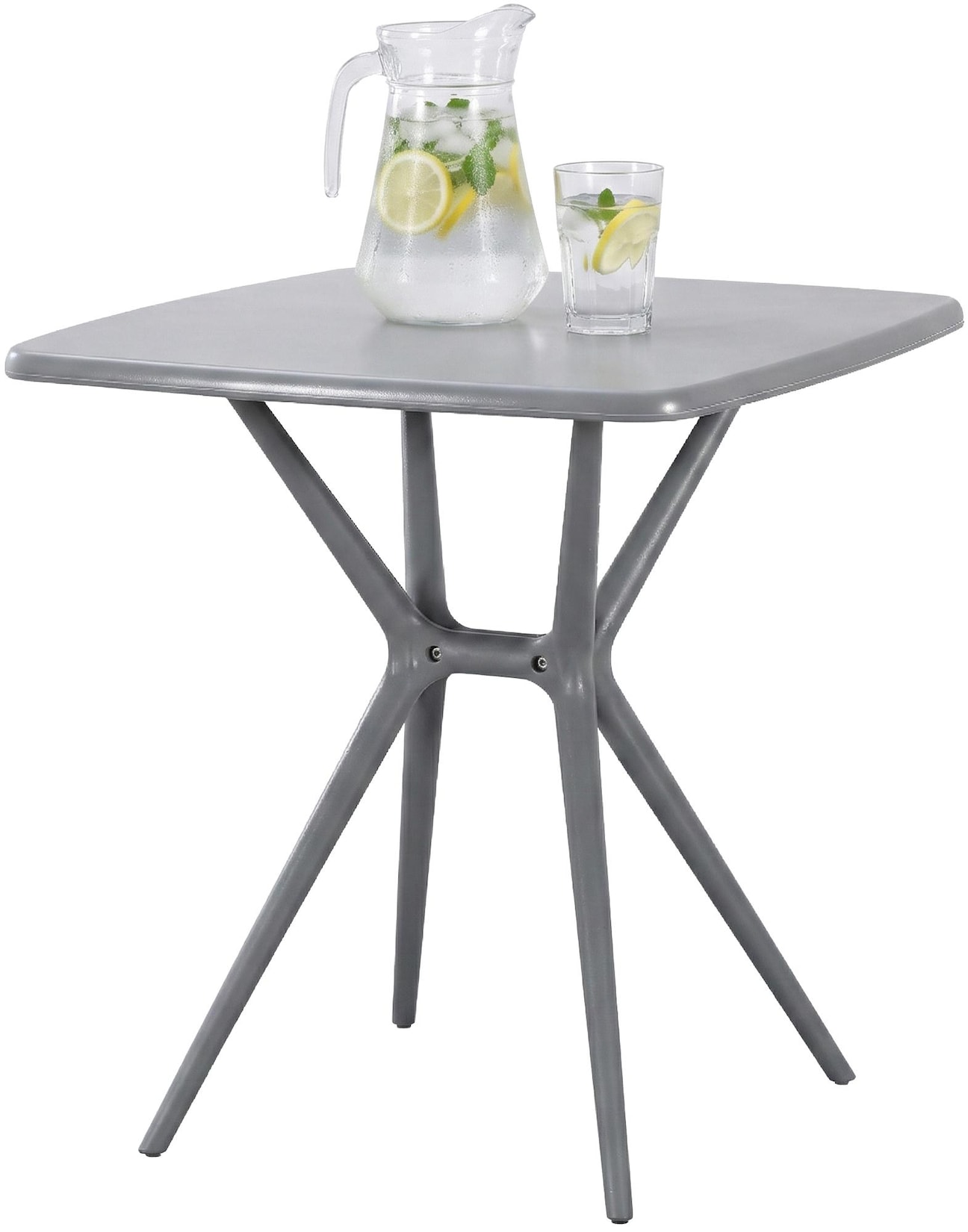 CLP Gartentisch wetterfest stabil Becky, Bistrotisch eckig 72x72 cm, Balkontisch Polypropylen UV-beständig winterfest, Innen- und …