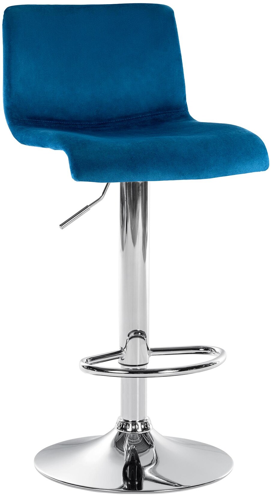 CLP Barhocker Hover Samt C Farbe: blau, Material Gestell: Metall in Chromoptik