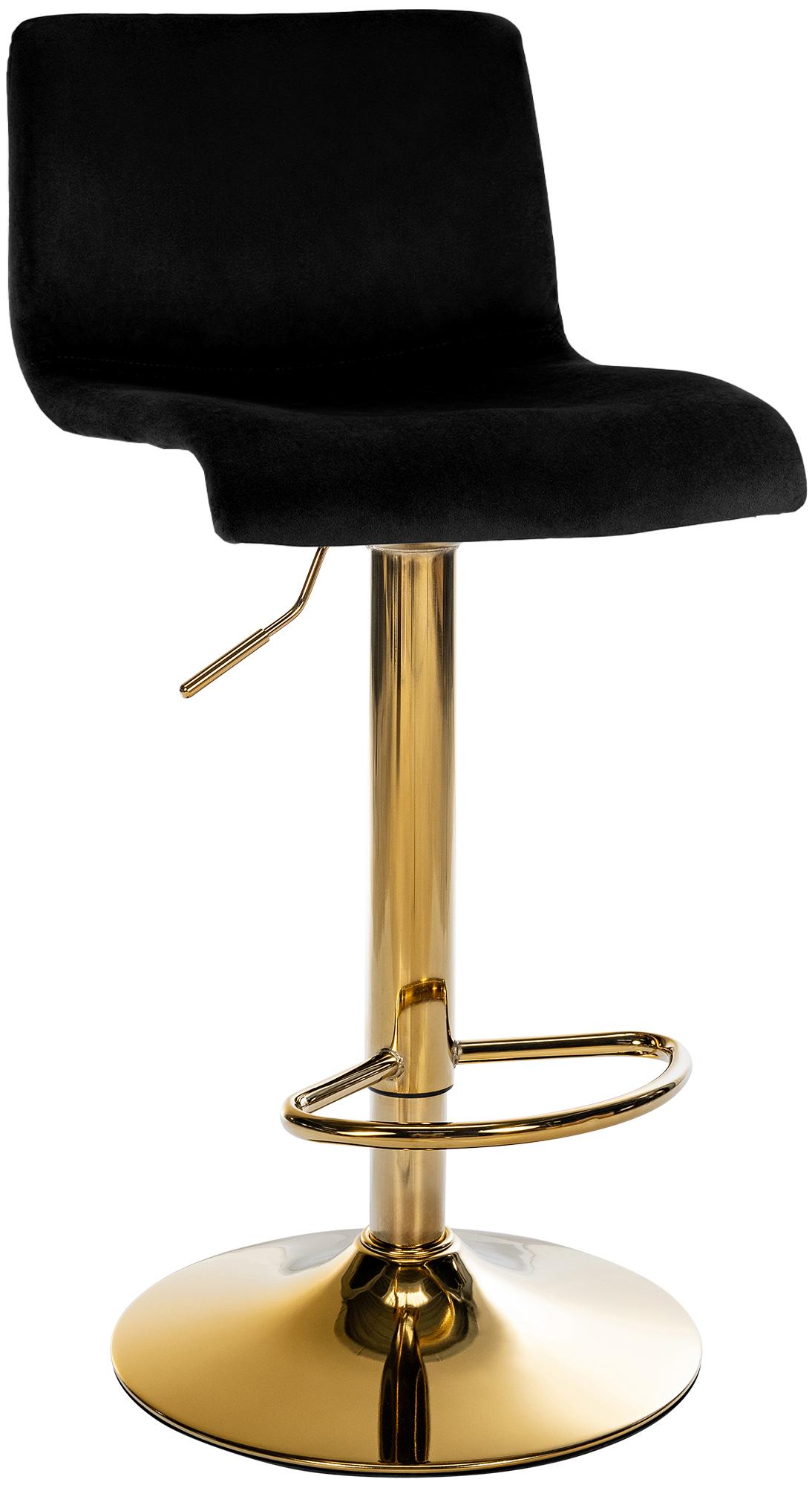 CLP Barhocker h&ouml;henverstellbar mit Lehne Hover, Barstuhl gepolstert Samtbezug, Tresenstuhl mit Metallgestell drehbar 