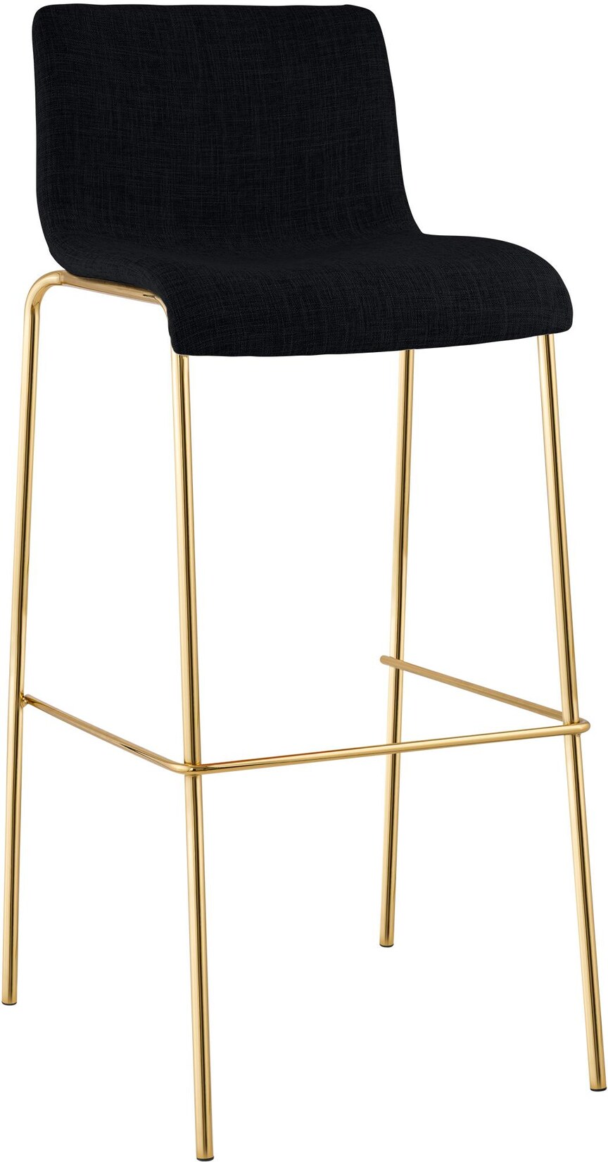 CLP Barhocker Hoover Stoff 4-Fuß Gold Farbe: schwarz
