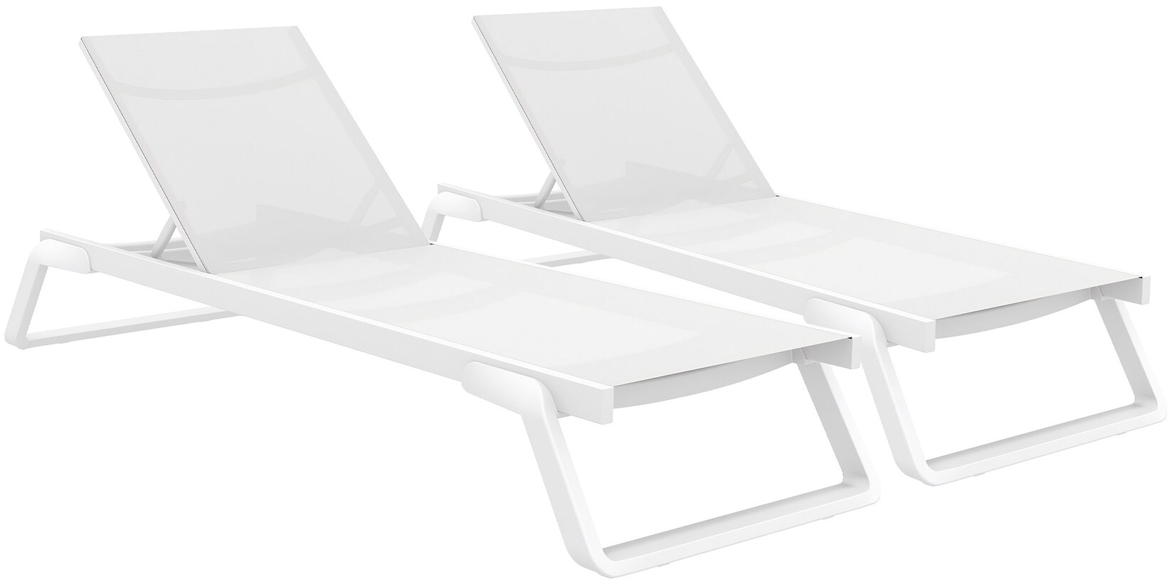 CLP 2er Set Sonnenliege Tropic, stilvolle und wetterfeste Gartenliegen mit Rollen aus GFK mit verstellbarer Rückenlehne für Terrasse