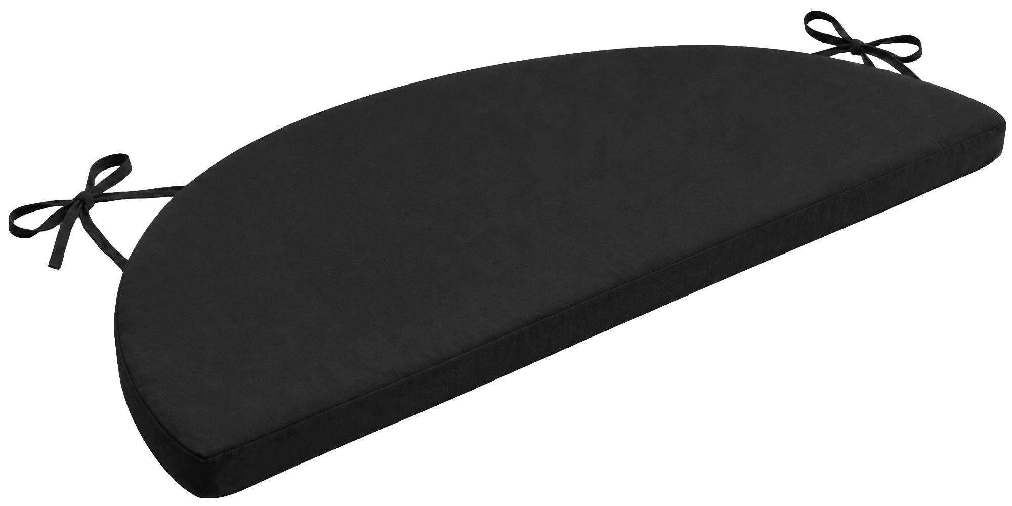 CLP Sitzkissen halbrunde Form, passend f&uuml;r Halbpavillon Rosie, 5 cm dicke Polsterung mit Rei&szlig;verschluss und Bindeb&auml;ndern, Bankauflage 115x57 cm 