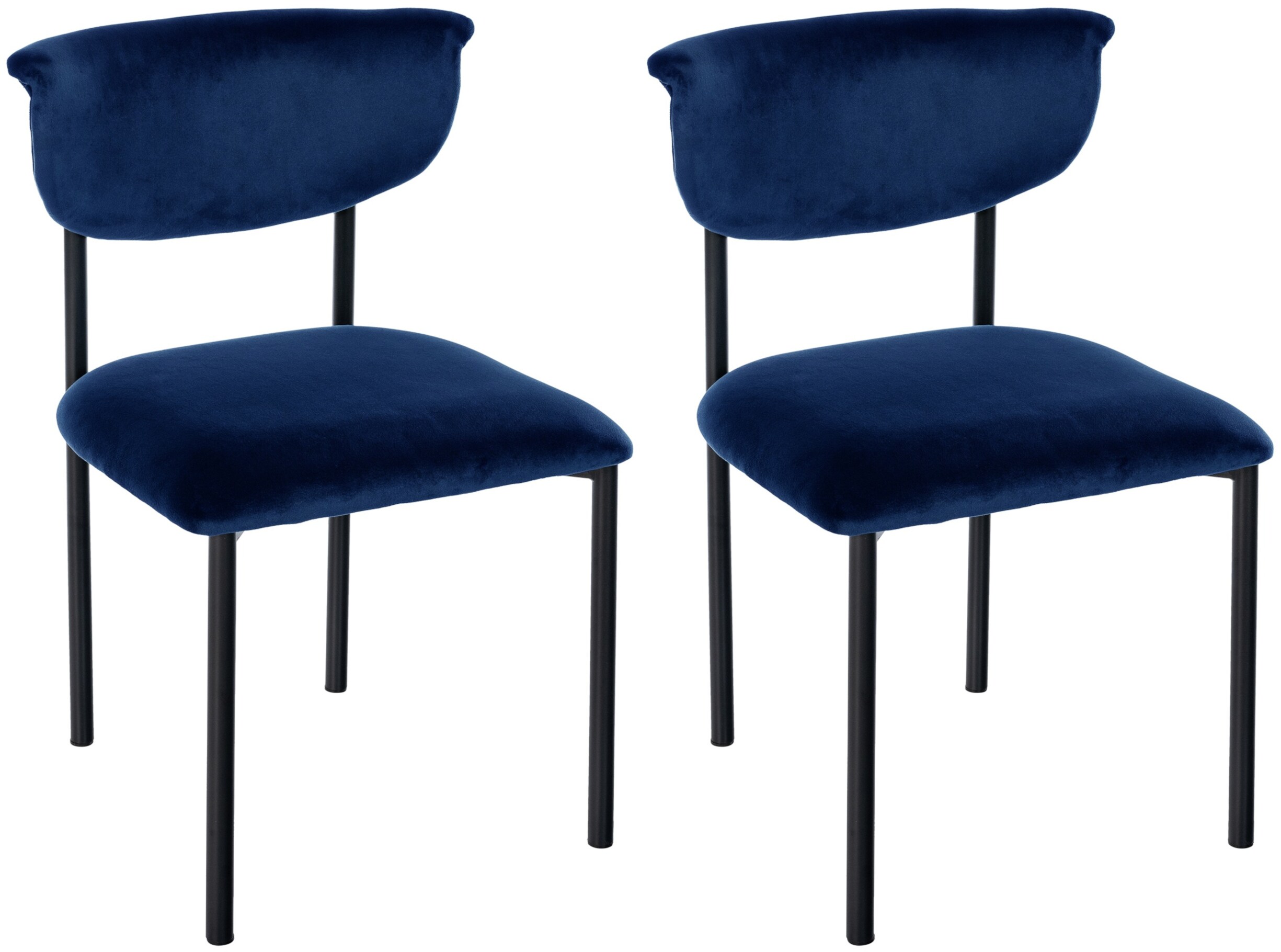 CLP 2er Set Esszimmerstuhl Gambell Samt, K&uuml;chenstuhl bis 130 kg belastbar, Stuhl mit R&uuml;ckenlehne f&uuml;r K&uuml;che, Wohnzimmer oder Schlafzimmer 