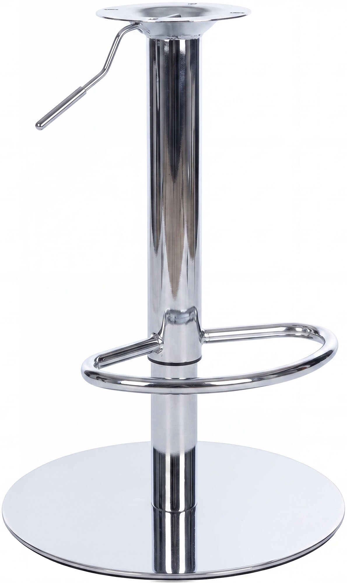 CLP Ersatzgestell Barhocker belastbar bis 150 kg, Gestell Metall drehbar 360&deg;, stufenlos h&ouml;henverstellbar, mit Fu&szlig;st&uuml;tze, 10 x 10 cm Lochabstand 