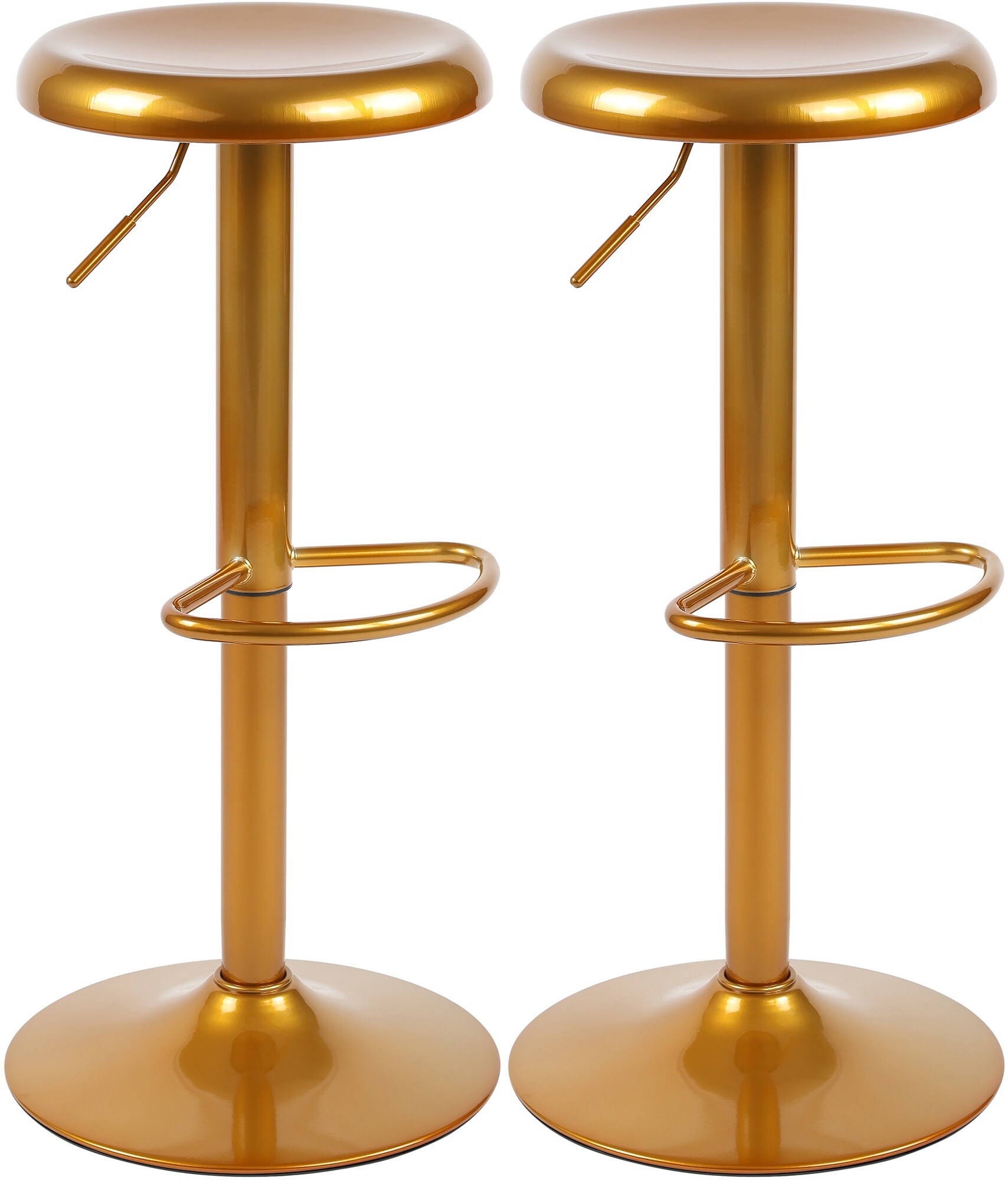 CLP Barhocker 2er Set Barstuhl Williston h&ouml;henverstellbar mit Fu&szlig;ablage, Tresenstuhl f&uuml;r die K&uuml;che, drehbar mit Bodenschoner 