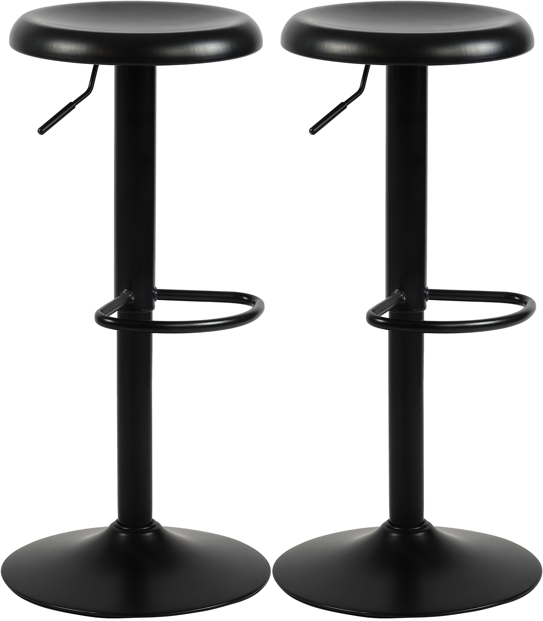 CLP Barhocker 2er Set Barstuhl Williston h&ouml;henverstellbar mit Fu&szlig;ablage, Tresenstuhl f&uuml;r die K&uuml;che, drehbar mit Bodenschoner 