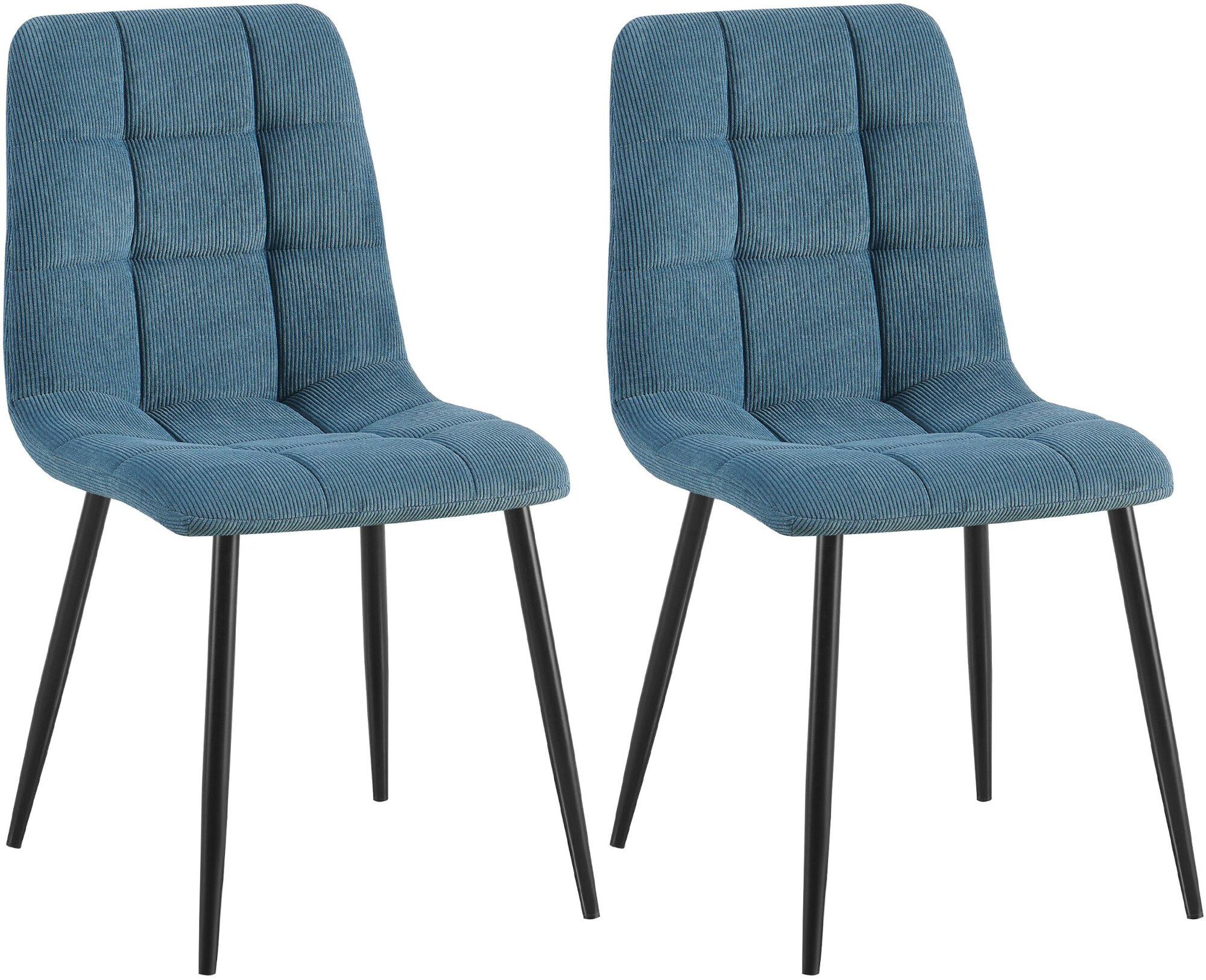 CLP 2er Set Esszimmerstuhl Tilde, K&uuml;chenst&uuml;hle gepolstert mit gestepptem Bezug, Polsterst&uuml;hle mit Metallgestell, bis 150 kg belastbar 