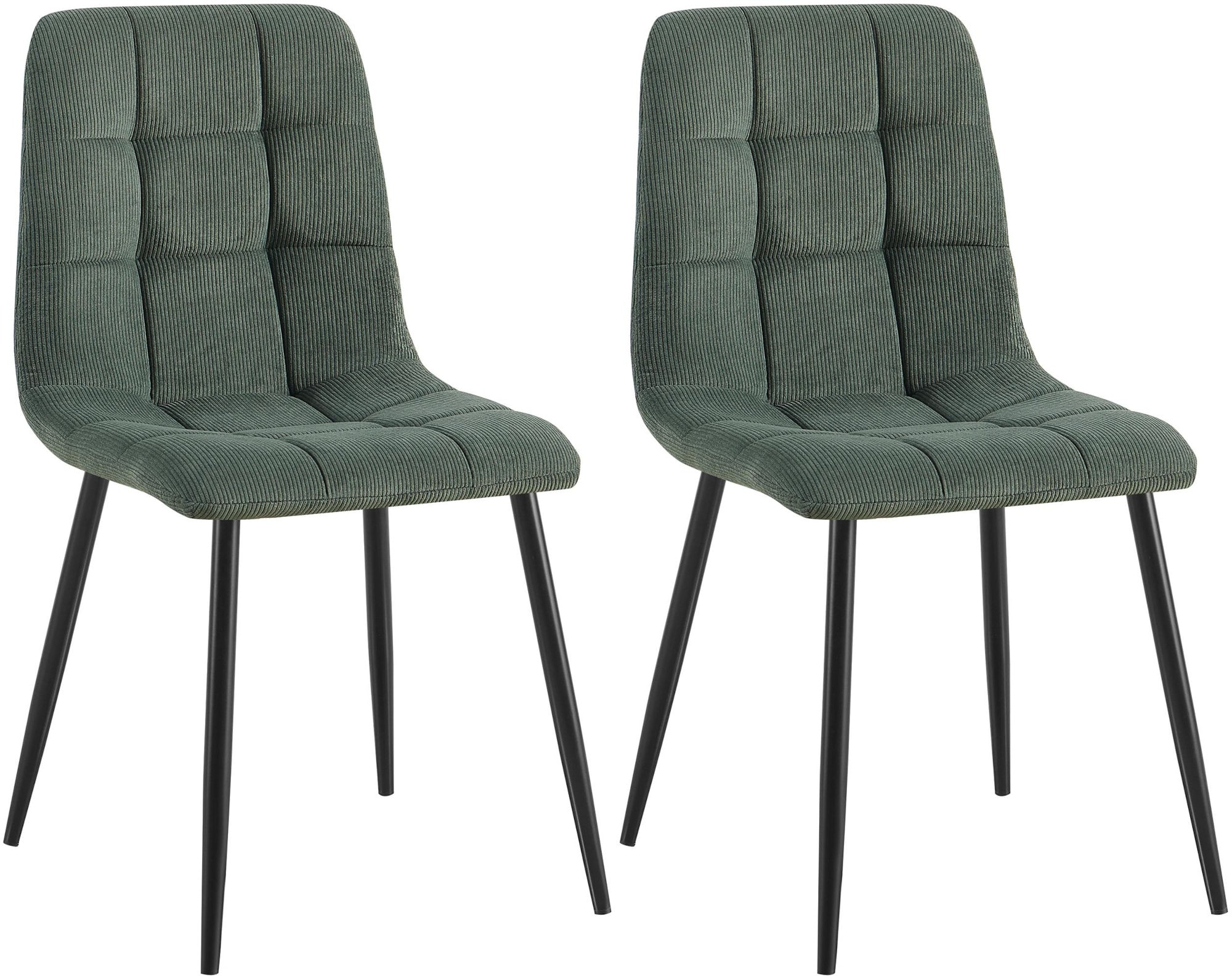 CLP 2er Set Esszimmerstuhl Tilde, K&uuml;chenst&uuml;hle gepolstert mit gestepptem Bezug, Polsterst&uuml;hle mit Metallgestell, bis 150 kg belastbar 