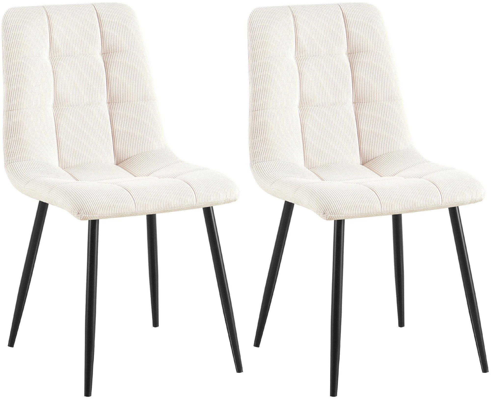 CLP 2er Set Esszimmerstuhl Tilde, K&uuml;chenst&uuml;hle gepolstert mit gestepptem Bezug, Polsterst&uuml;hle mit Metallgestell, bis 150 kg belastbar 