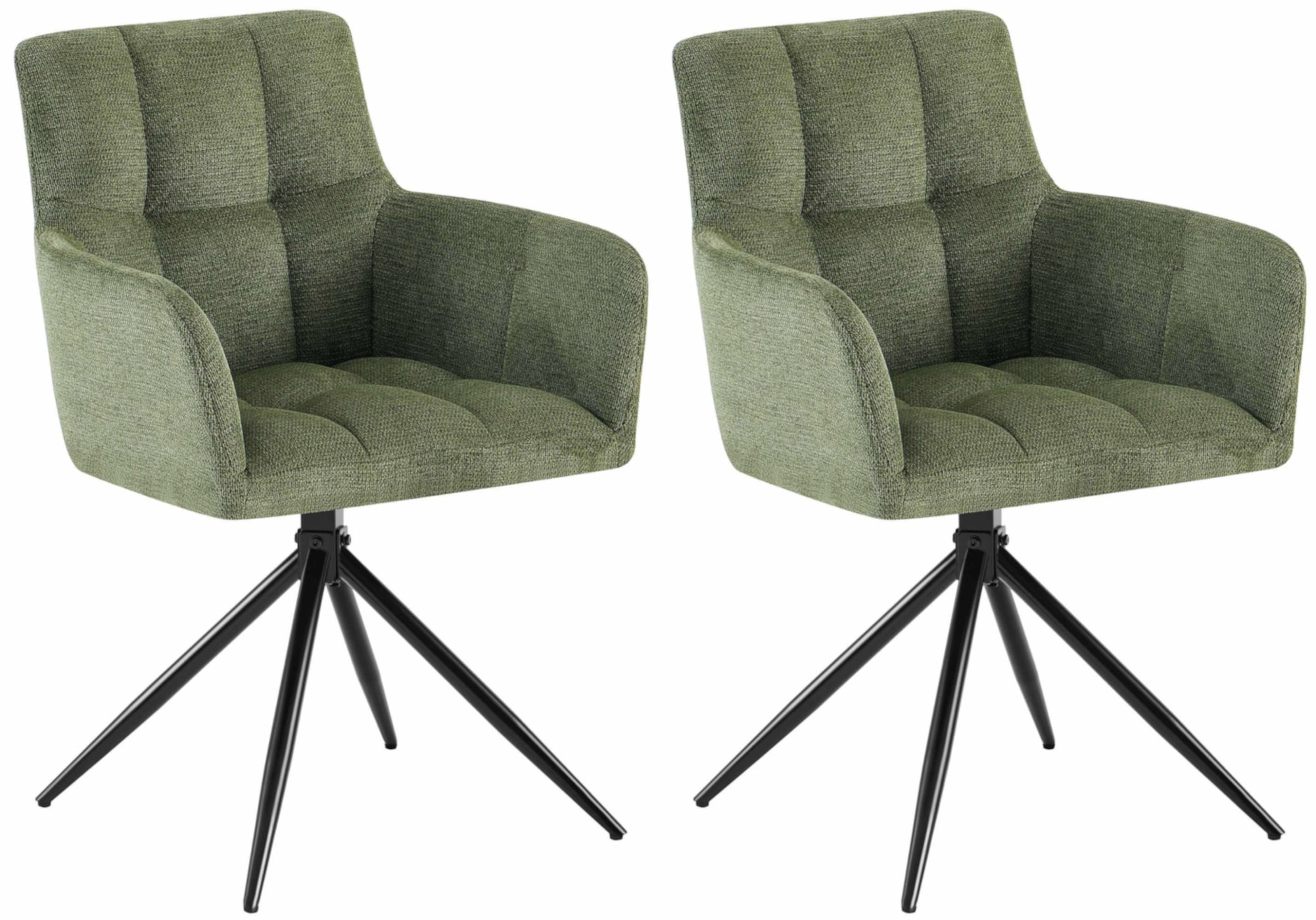CLP Esszimmerst&uuml;hle 2er Set, Sessel Jonah drehbar mit Armlehnen, moderne Drehst&uuml;hle mit Stoff f&uuml;r Wohnzimmer, bis 150 kg belastbar 