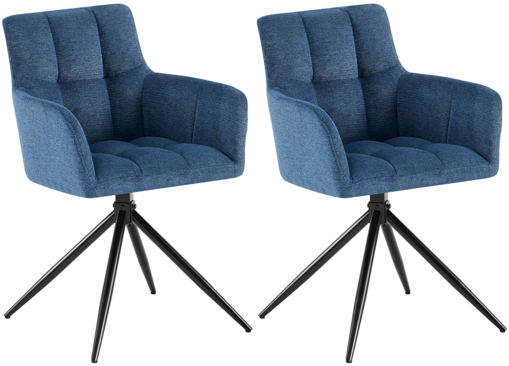 CLP Esszimmerst&uuml;hle 2er Set, Sessel Jonah drehbar mit Armlehnen, moderne Drehst&uuml;hle mit Stoff f&uuml;r Wohnzimmer, bis 150 kg belastbar 
