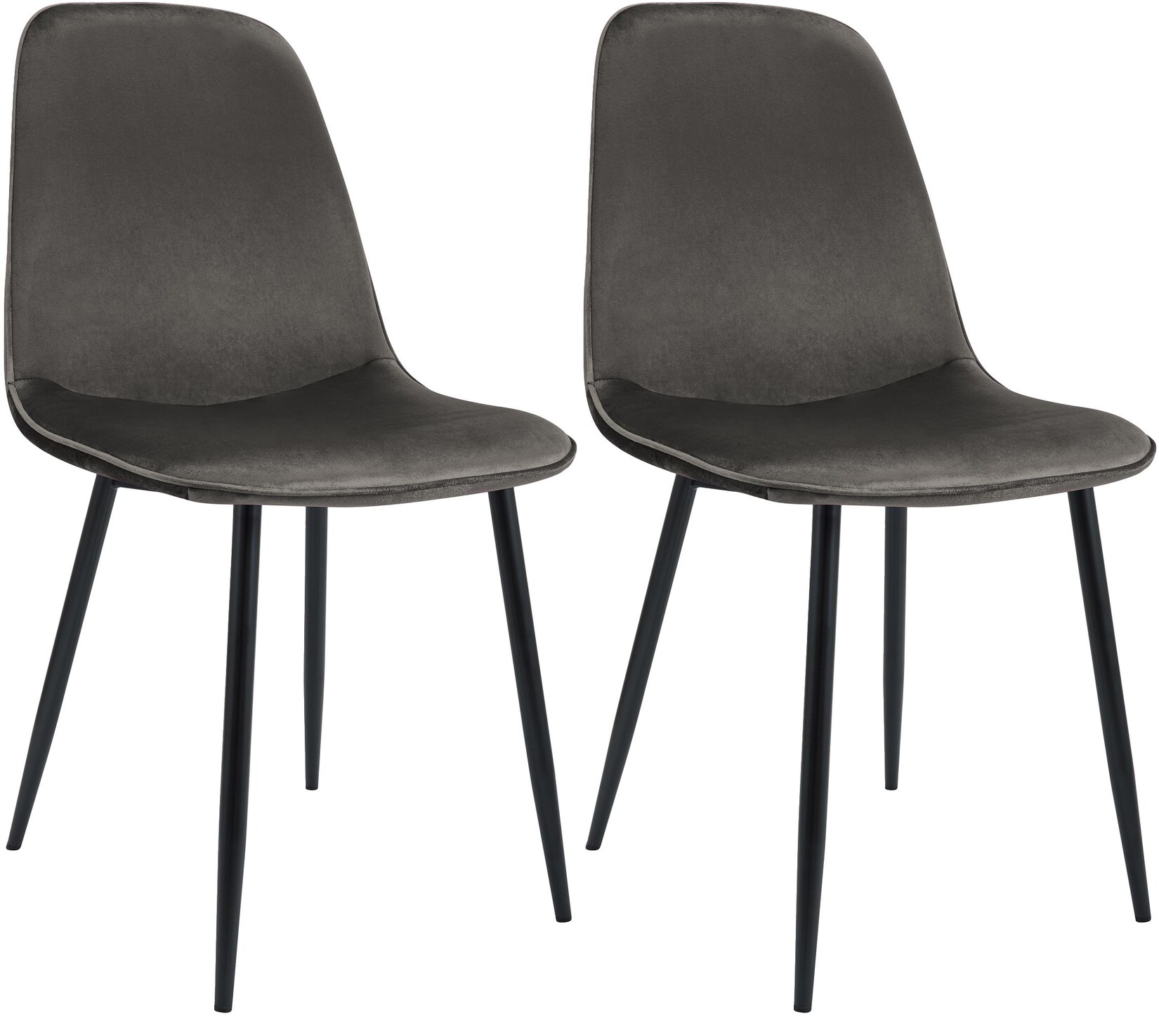 CLP 2er Set Esszimmerstuhl Maryam Samt Farbe: anthrazit, Material: Samt