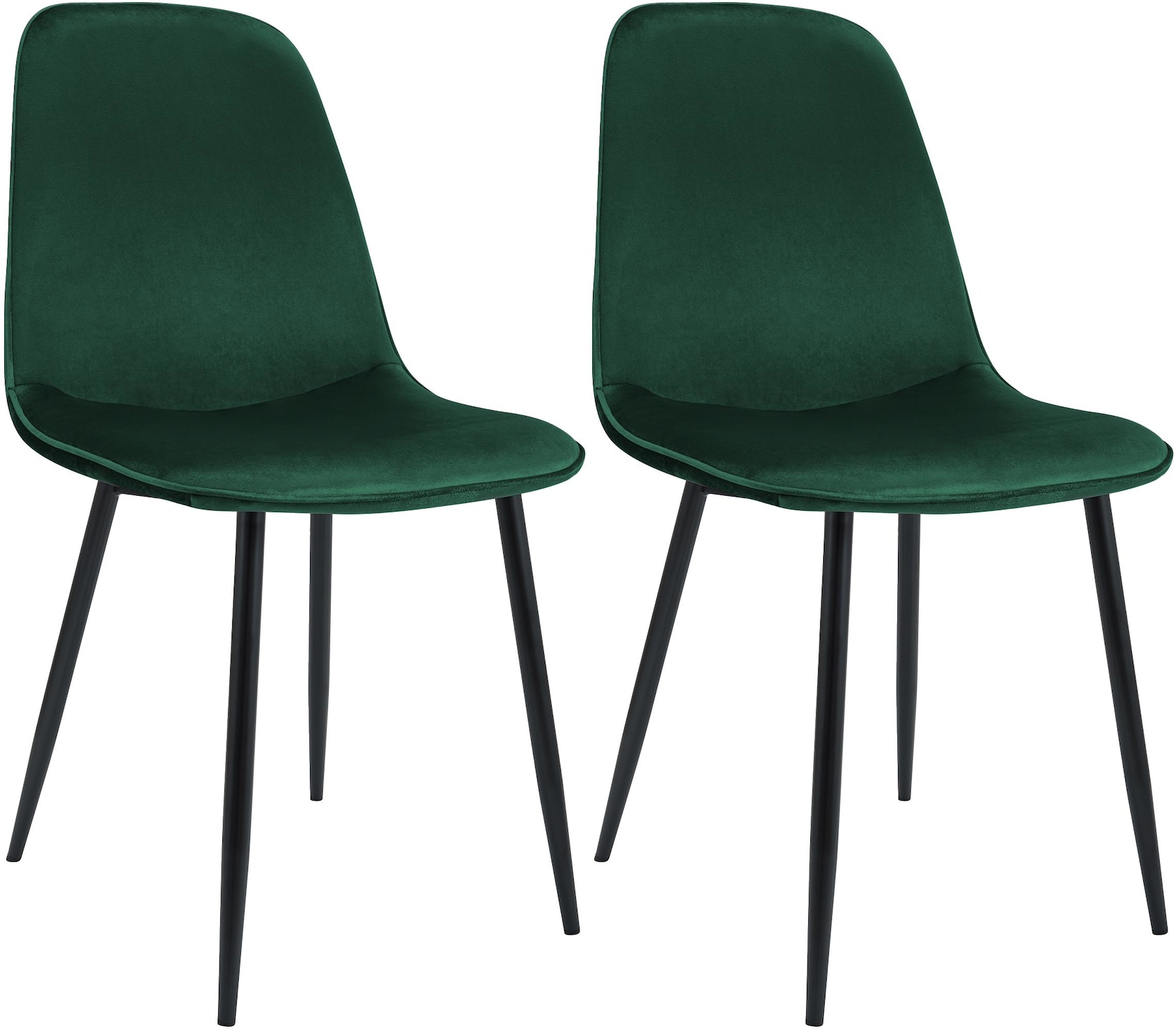Lot de 2 chaises de salle à manger Maryam Vert Velours